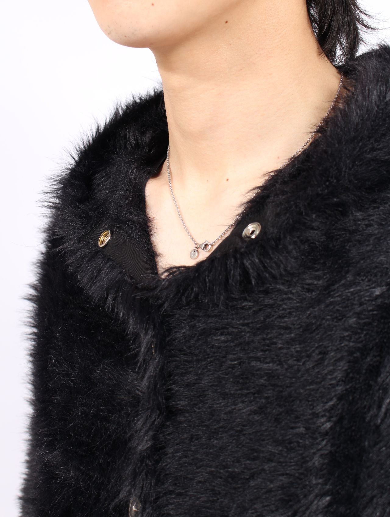 【25AW】キメラ ファー フーディー パーカー / CHIMERA FUR HOODED ZIP-UP / ブラック