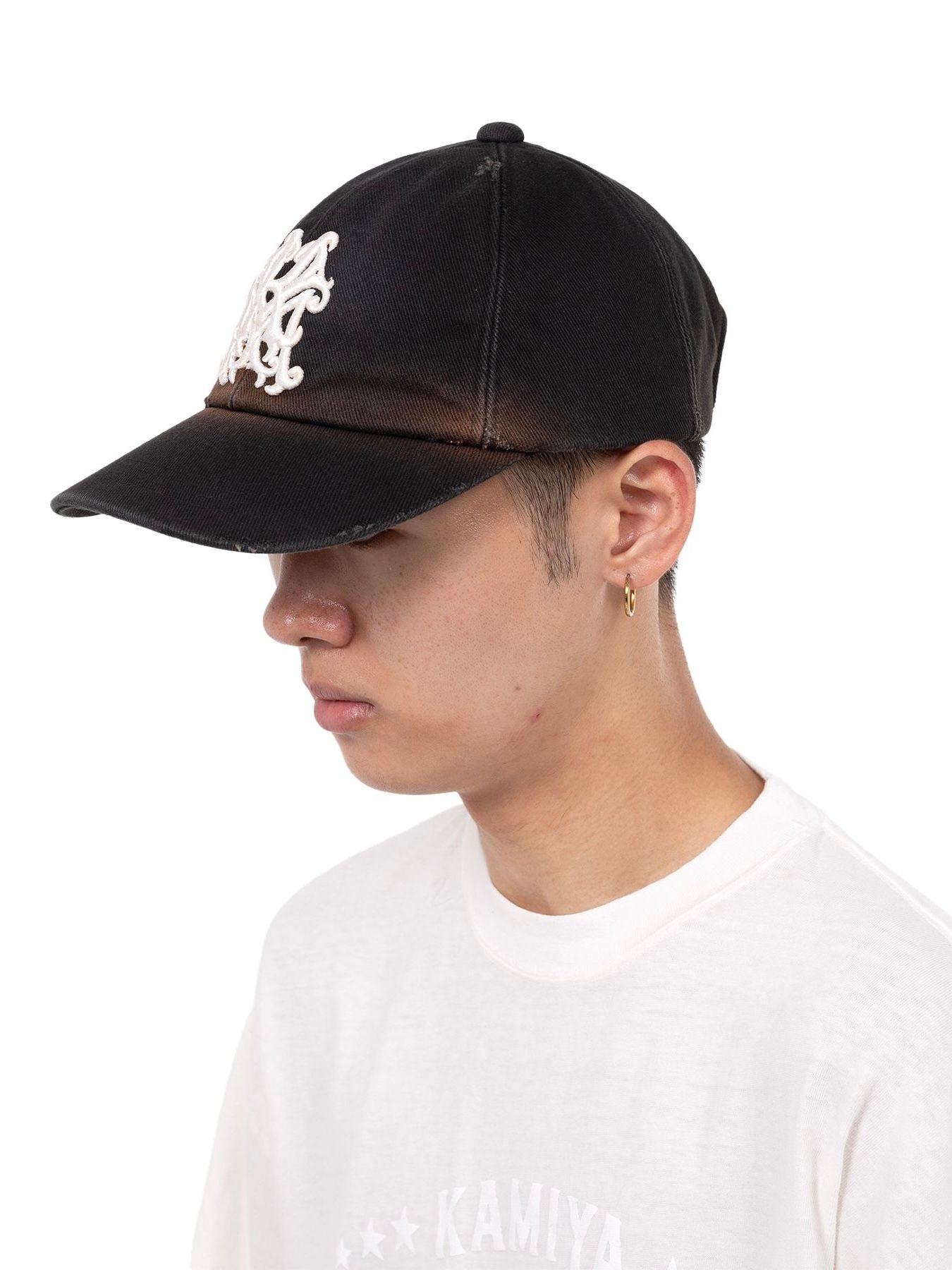 【25SS】"カミヤ" ディストレスド キャップ / “KMY”DISTRESSED CAP / ブラック