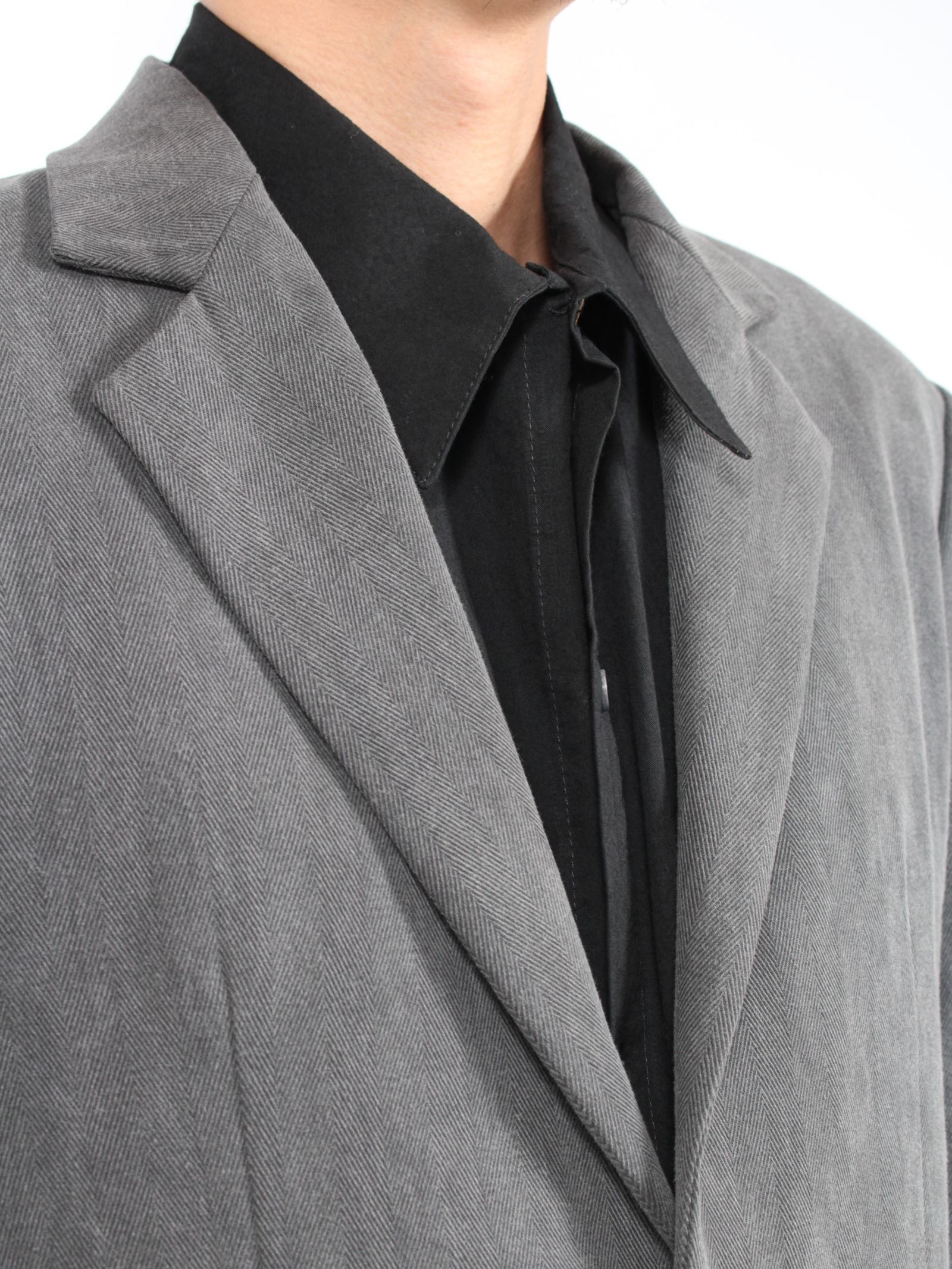 【24AW】モデュラー ヘムジャケット / MODULAR HEM JACKET / オフブラック
