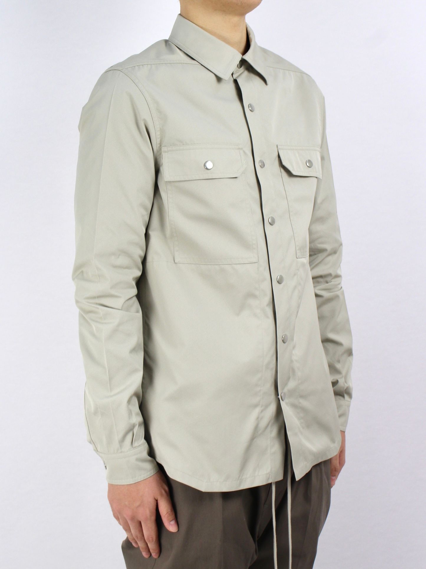 リックオウエンス  23SS  OUTERSHIRT/RU01C4236-ZL ウールアウター長袖シャツ  メンズ 46