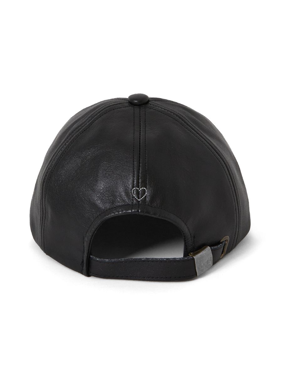 レザー モノ キャップ / LEATHER MONO CAP / ブラック