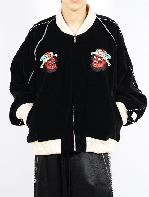 【25AW】ベルベット ヤマキング エンブロイド スーベニア ジャケット / VELVETEEN YAMA KING EMBROIDERED SOUVENIR JKT / ブラック