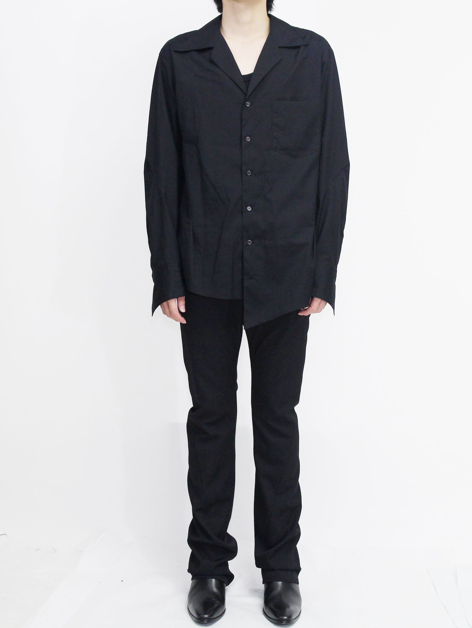 Sulvam オープンカラーカッティングシャツ sulvam｜【25AW】<sulvam>オープンカラーアシンメトリーシャツ