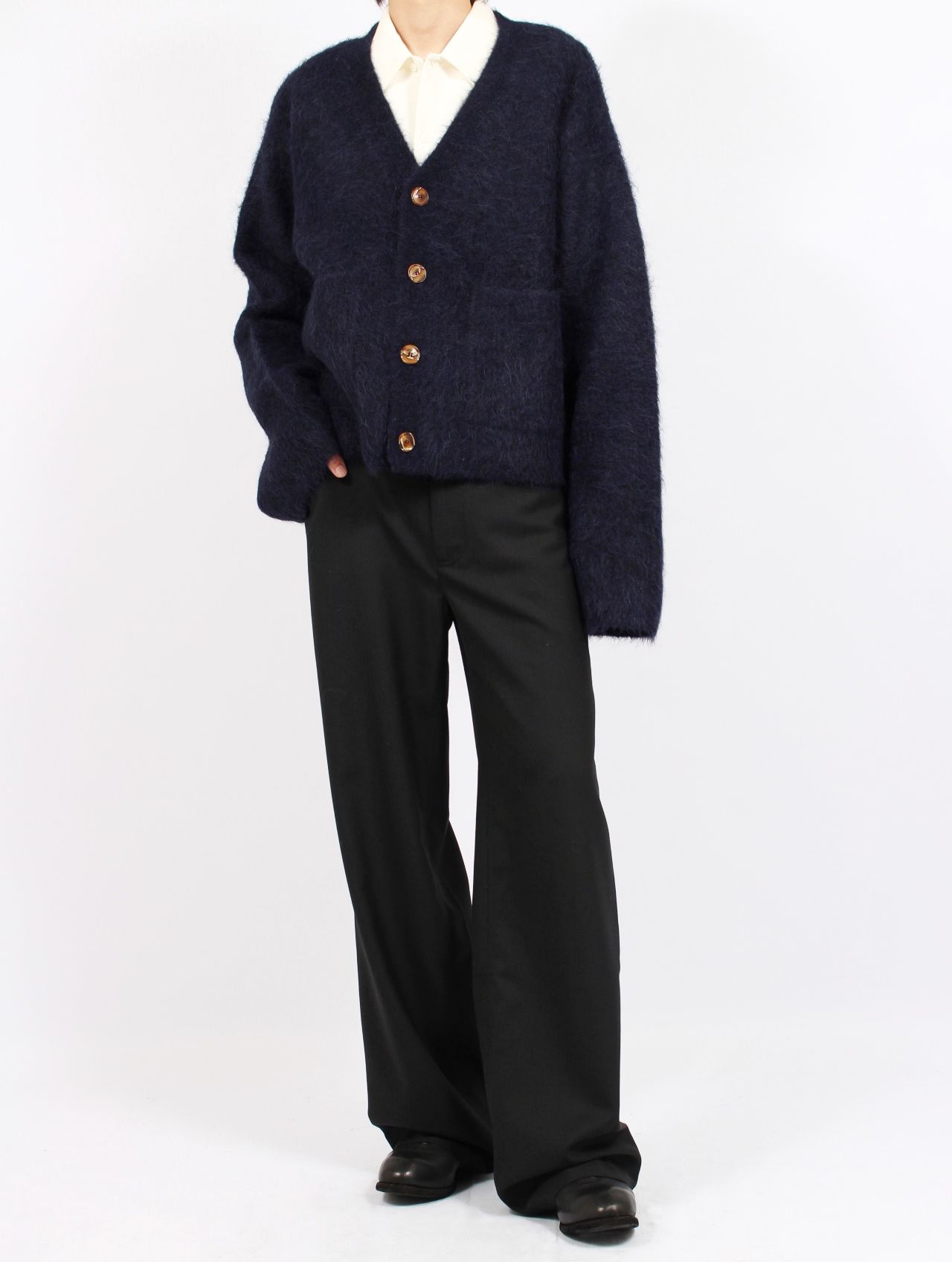 【25AW】 リー カーディガン アルパカニット / LEE CARDIGAN / ネプチューン（ネイビー）
