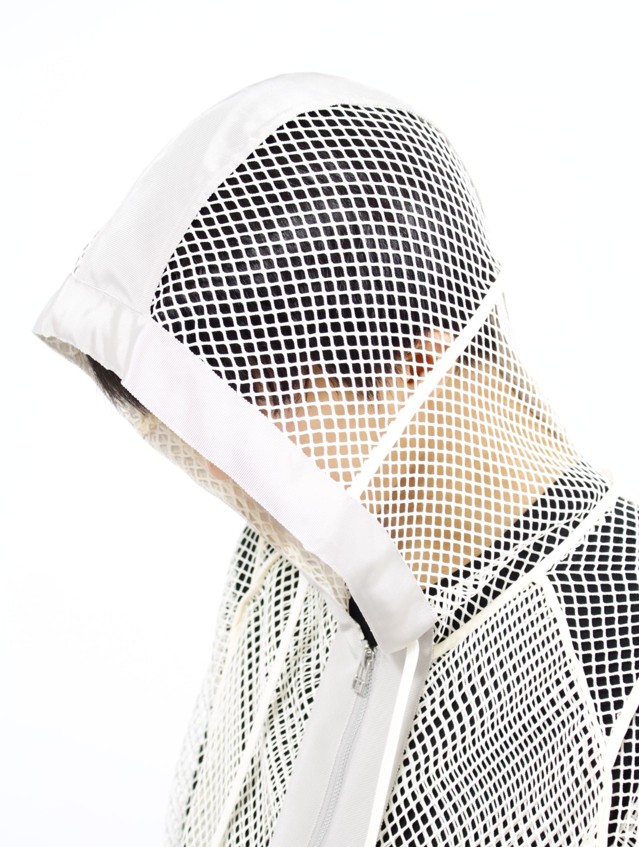 SUBLATIONS(サブレーションズ) パーカー サイズF レディース MESH LAYERED PARKA S131323 アイボリー×グレー 25SS/メッシュ/レイヤード/ジップアップ/長袖 SUBLATIONS - 【25SS】メッシュ レイヤード パーカー / MESH