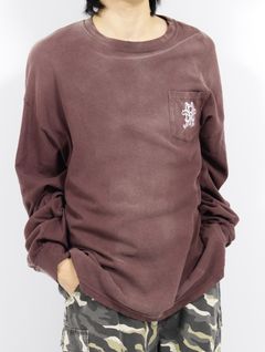 【25SS】"カミヤ-スネーク" ディストレスド ロングスリーブ ポケット Tシャツ / “KMY-SNAKE” DISTRESSED L/S POCKET TEE / ブラウン