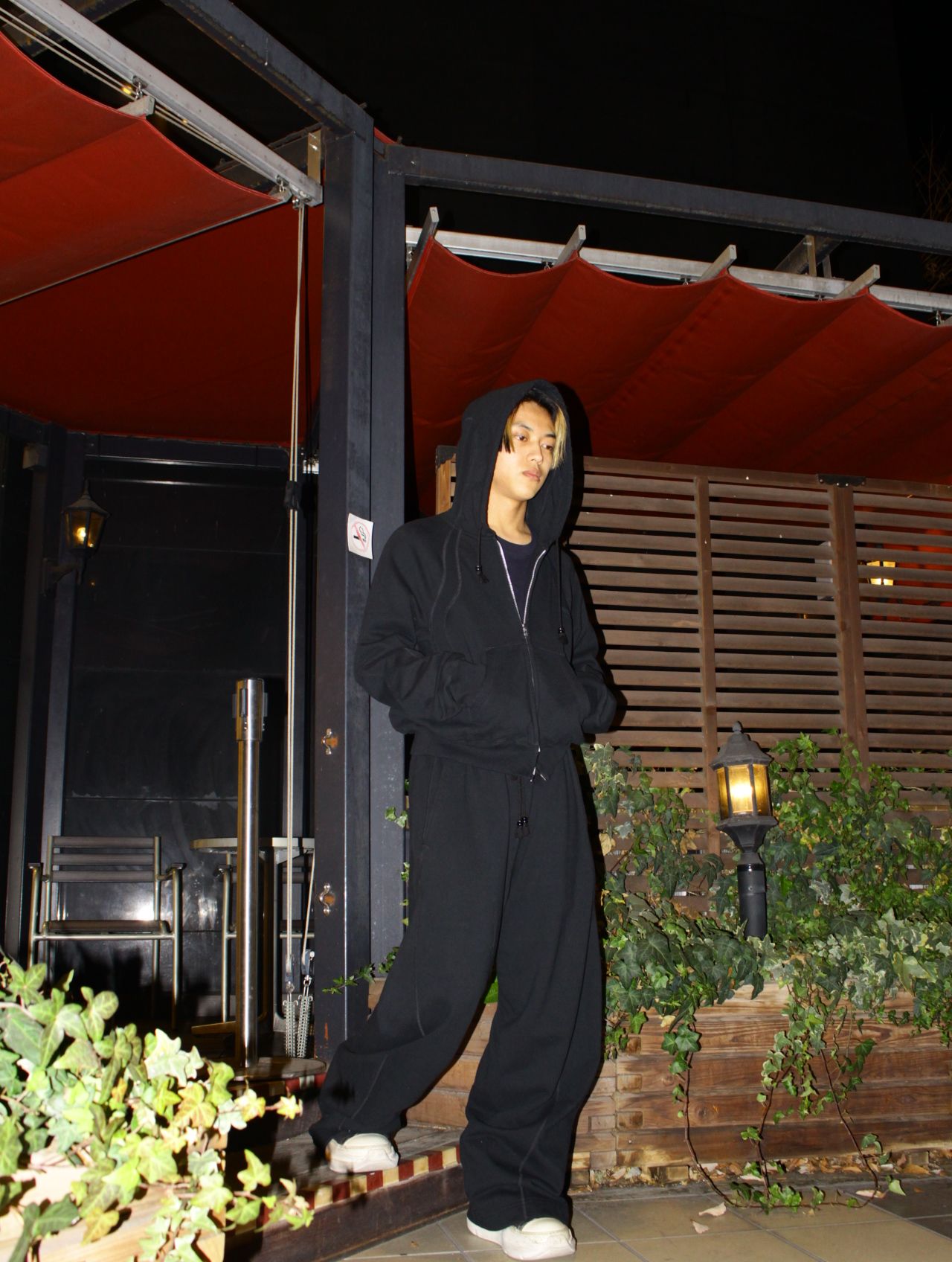 【25AW】 パネルド ジップアップ フーディー パーカー / PANELLED ZIP UP HOODIE / BLACK(ブラック)