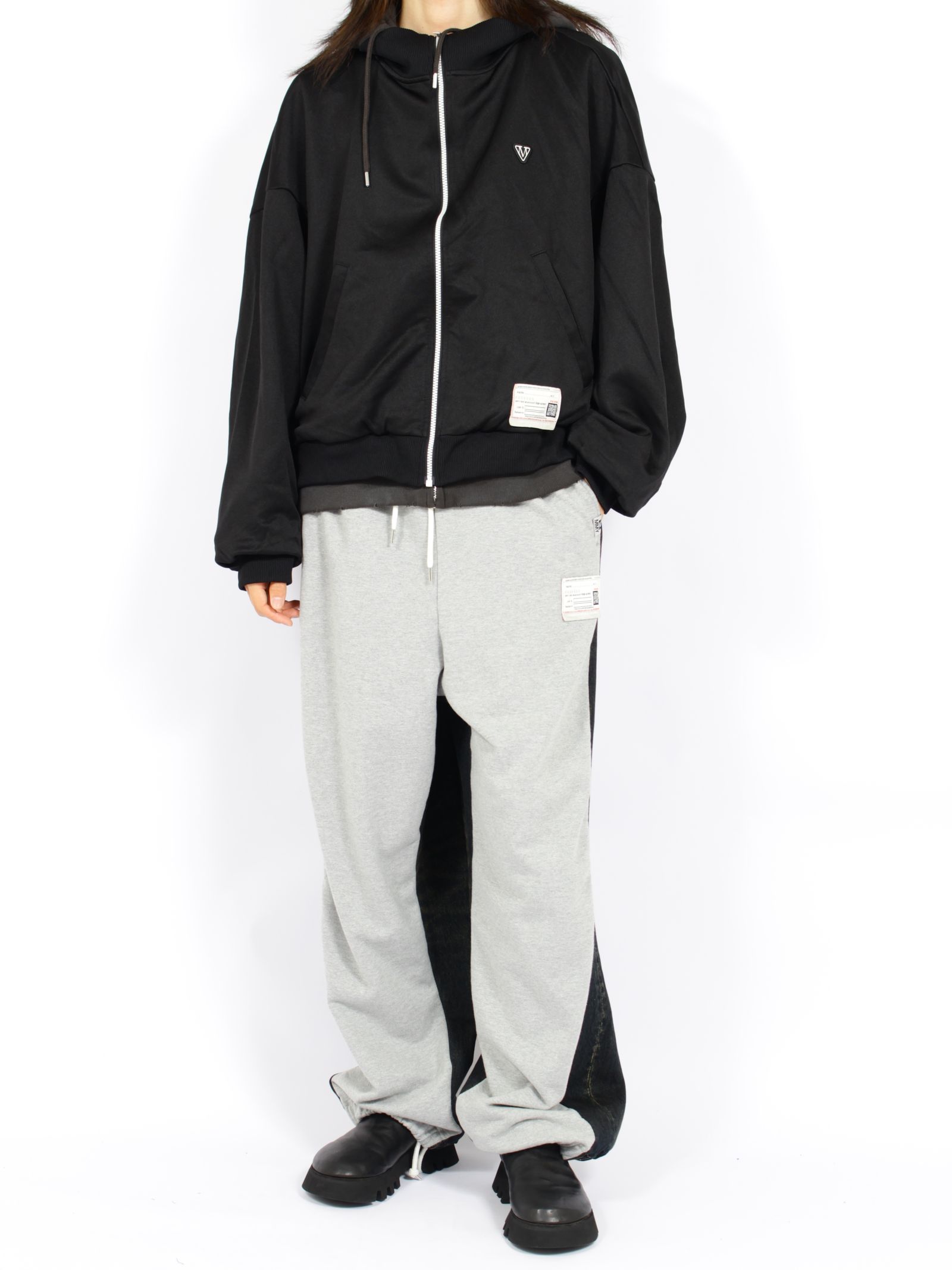 【26AW】 トラック ジャケット レイヤード スウェット パーカー / TRACK JACKET LAYERED / ブラック