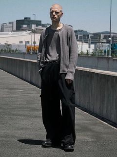 【27SS】 8 ポケット パネル ワイド リネン トラウザーズ スラックス パンツ / 8 POCKET PANEL WIDE LINEN TRS / ブラック