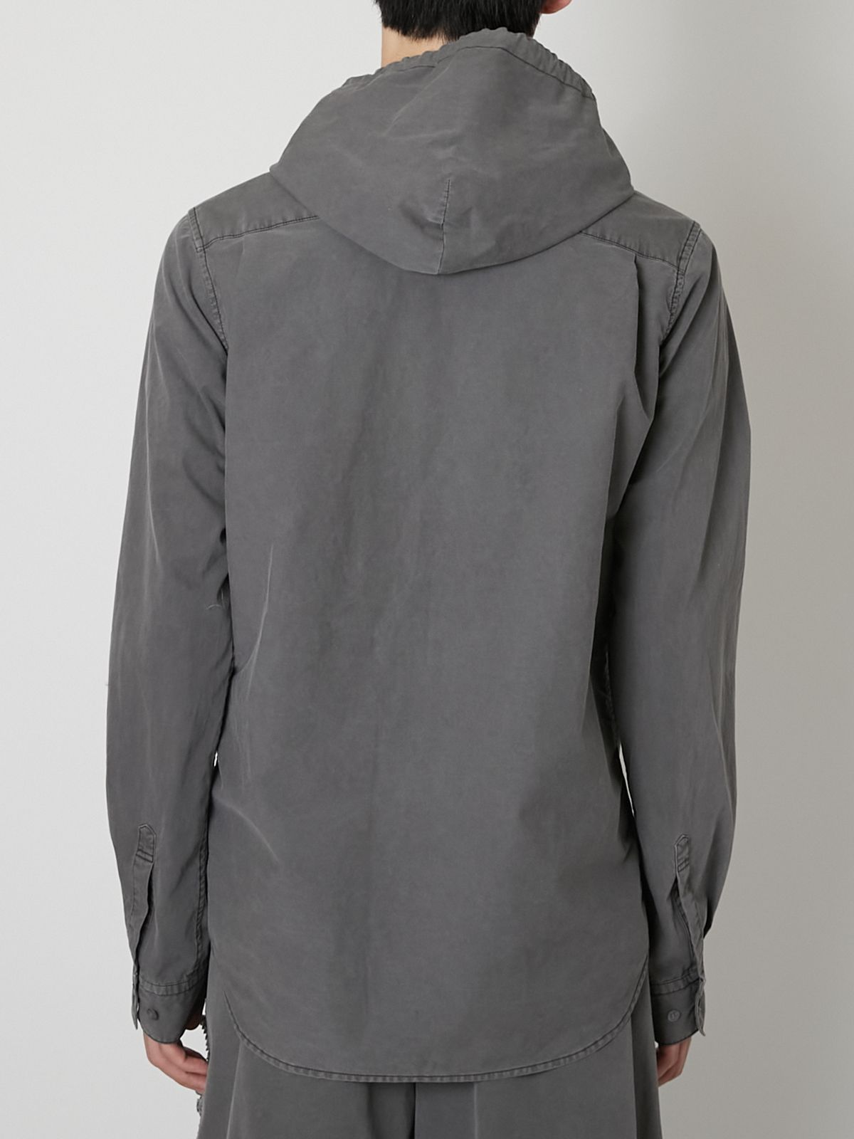 【27SS】フーデッド シャツ カットワーク刺繍 フーディー / HOODED SHIRT / グレー