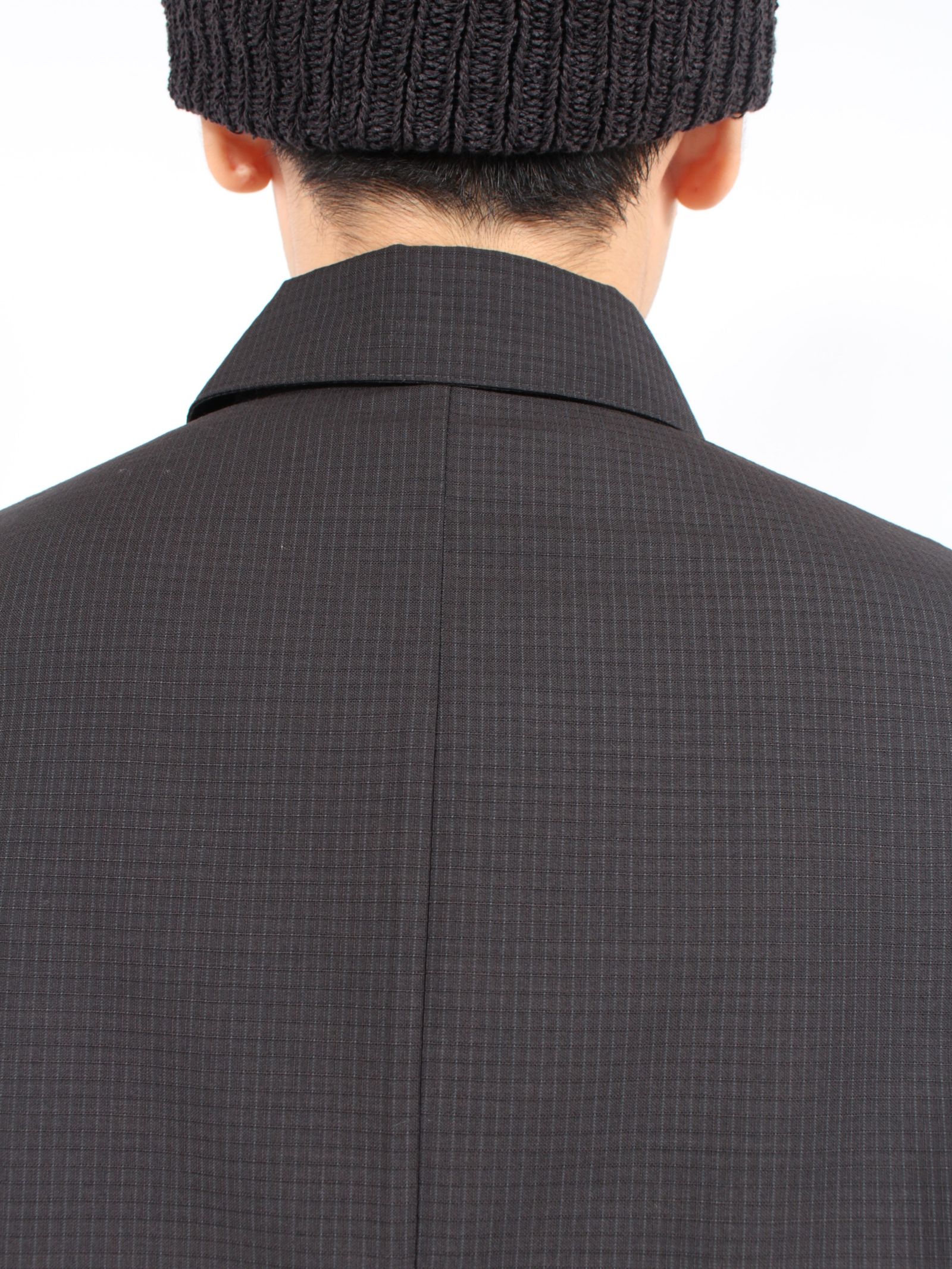 【24AW】ウール ハンドステッチ ヘム ボーダー リラックスフィット シャツ / HAND-STITCHED HEM BORDER RELAXED FIT SHIRT / ブラック