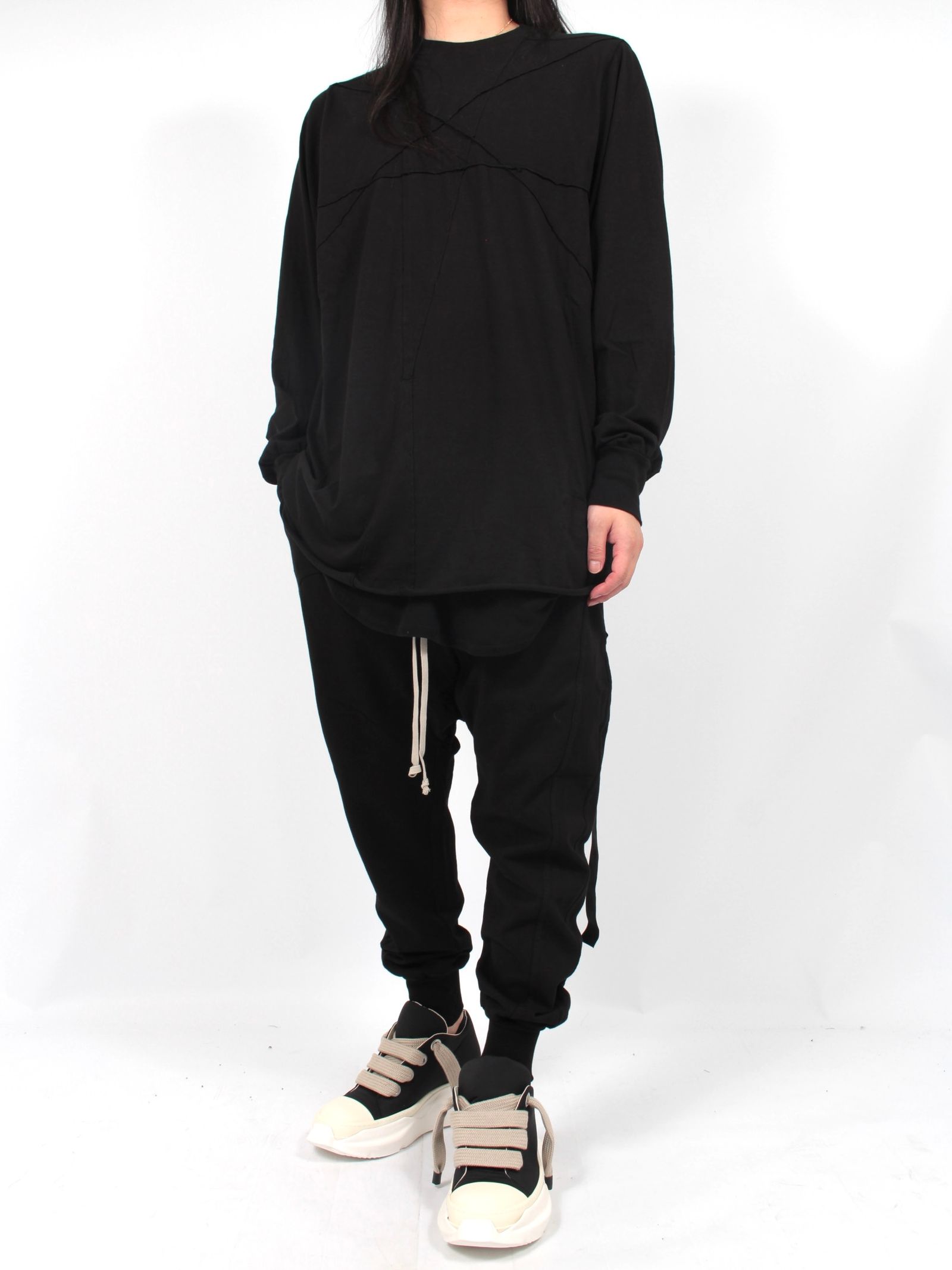 RICK OWENS DRKSHDW - 【24AW】ジャンボ レース アブストラクト ローカットスニーカー / JUMBO LACES ABSTRACT  LOW SNEAK / ブラック×ホワイト | STORY