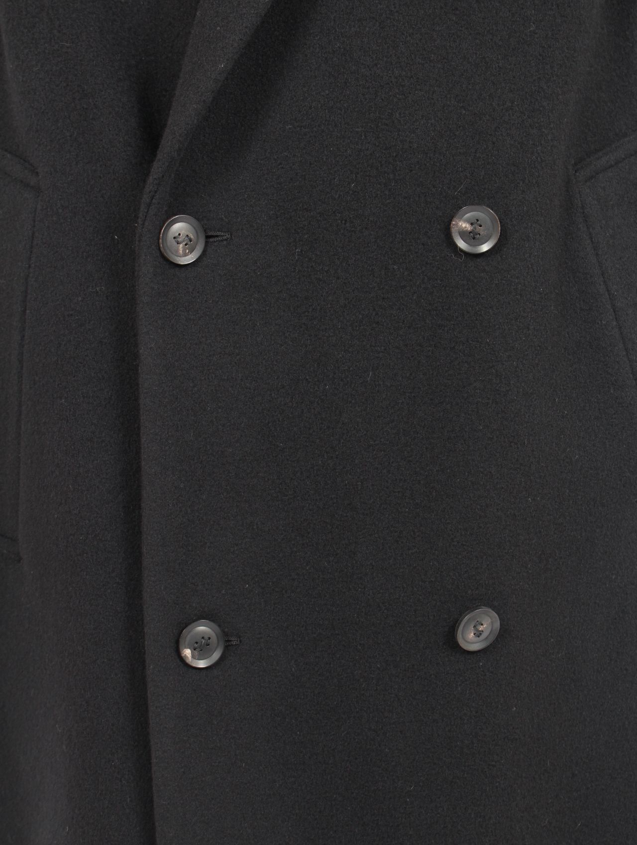 【25AW】ドレープ ダーツ ウール カシミア チェスターコート / DRAPED DART WOOL CASHMERE CHESTERFIELD COAT / ブラック