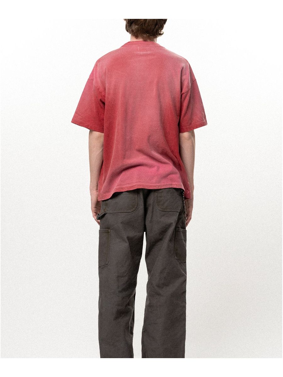 【26SS】"クレヨン フレーム" ディストレスド カミヤ Tシャツ / ”CRAYON FLAME" DISTRESSED TEE / レッド