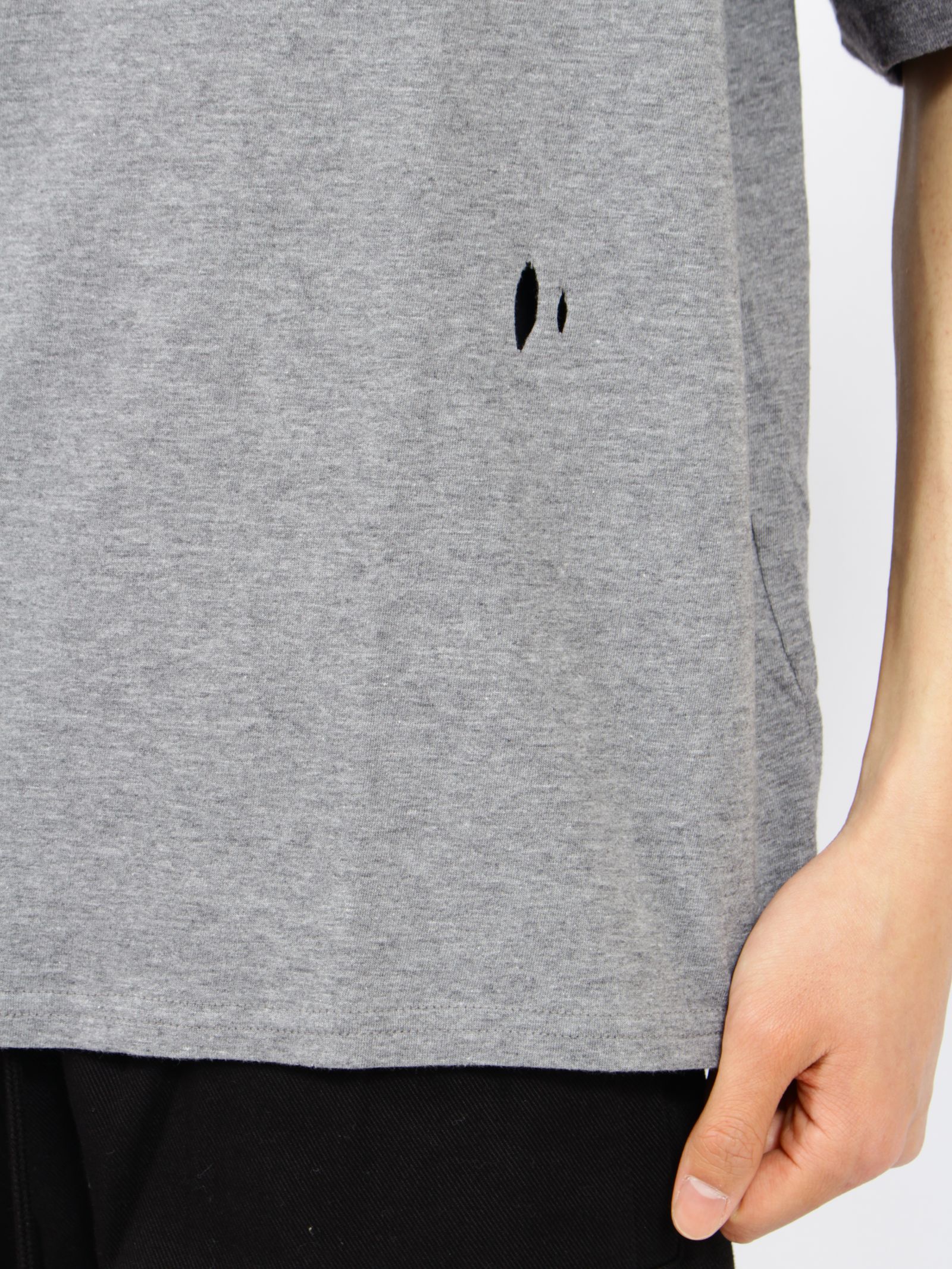 【26SS】ディストレスド トリム Tシャツ 'ASIANBLOOD / DISTRESSED TRIM T SHIRT 'ASIANBLOOD / ブラック