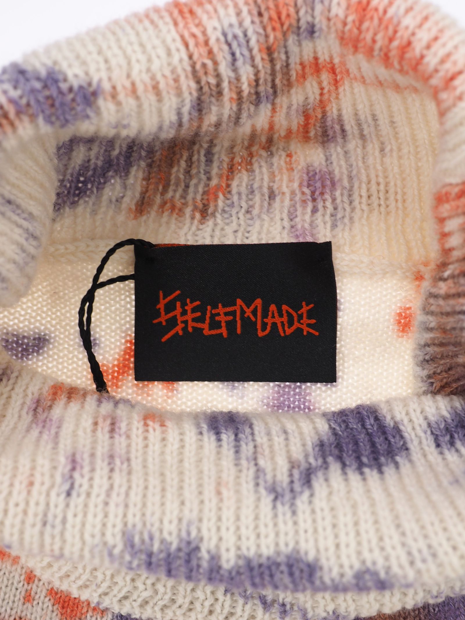 【20AW】ペイント タートルネック ニット / HANDMADE  PAINTED  TURTLENECK / オフホワイト × マルチ