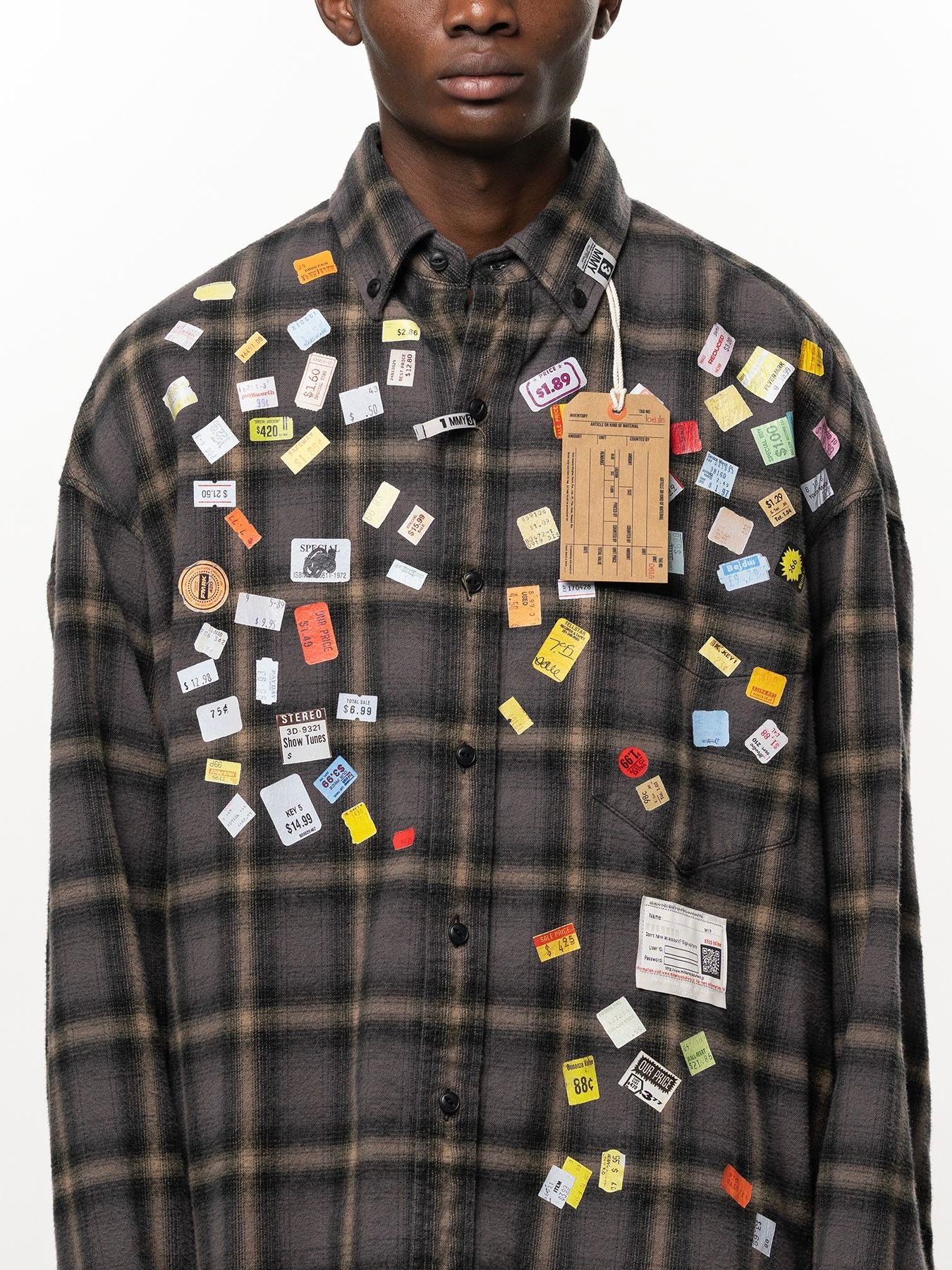 【26AW】 プライス ステッカー チェック シャツ / PRICE STICKER CHECK SH / ブラウン
