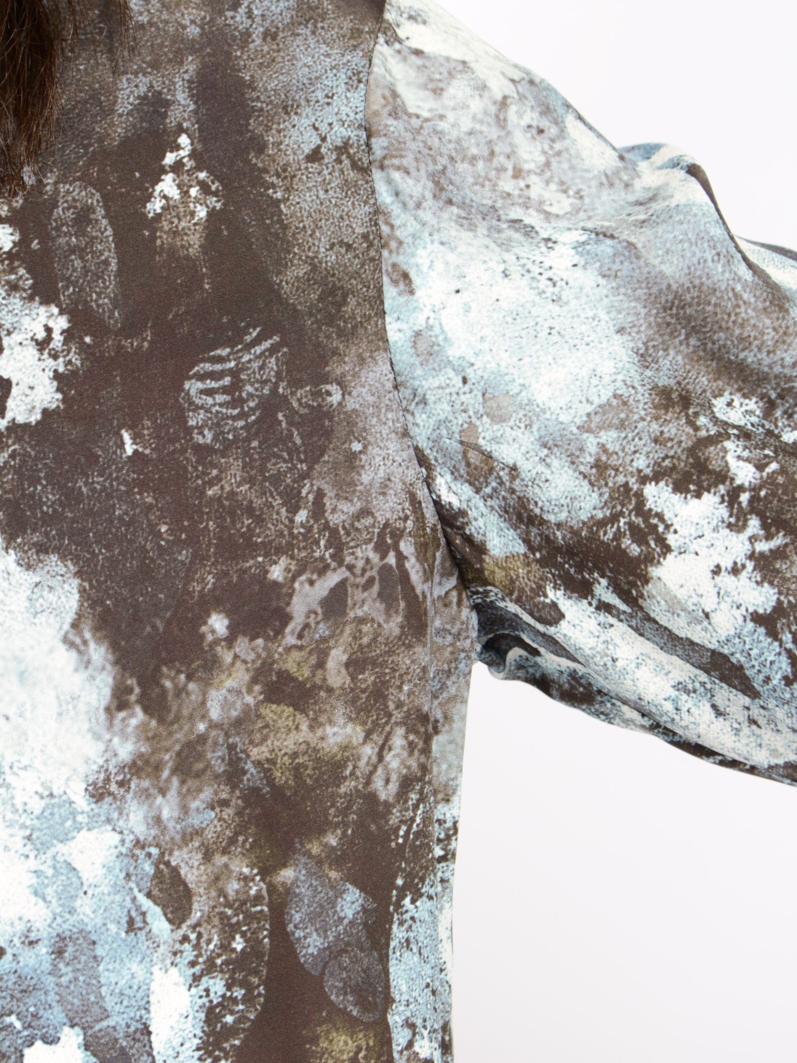 【26AW】ハンド モチーフ シルク シャツ 長袖 / HAND MOTIF SILK SHIRT / ブラック