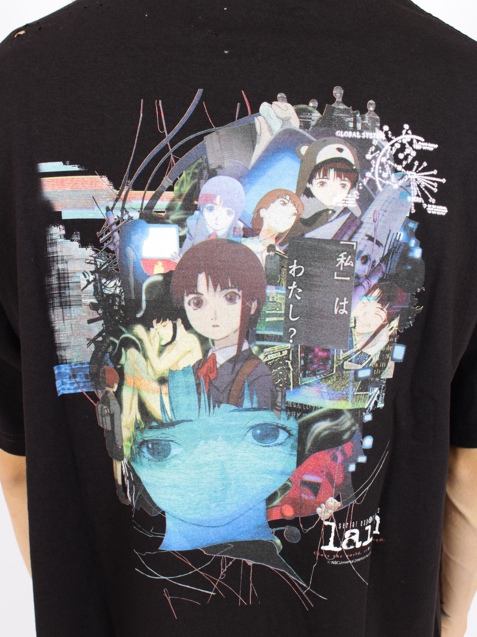 【26AW】バックプリント セブ VS レイン ショート スリーブ Tシャツ バージョン キュータ 半袖 カットソー / SEV VS LAIN S/SL TEE VER,Q-TA / ブラック