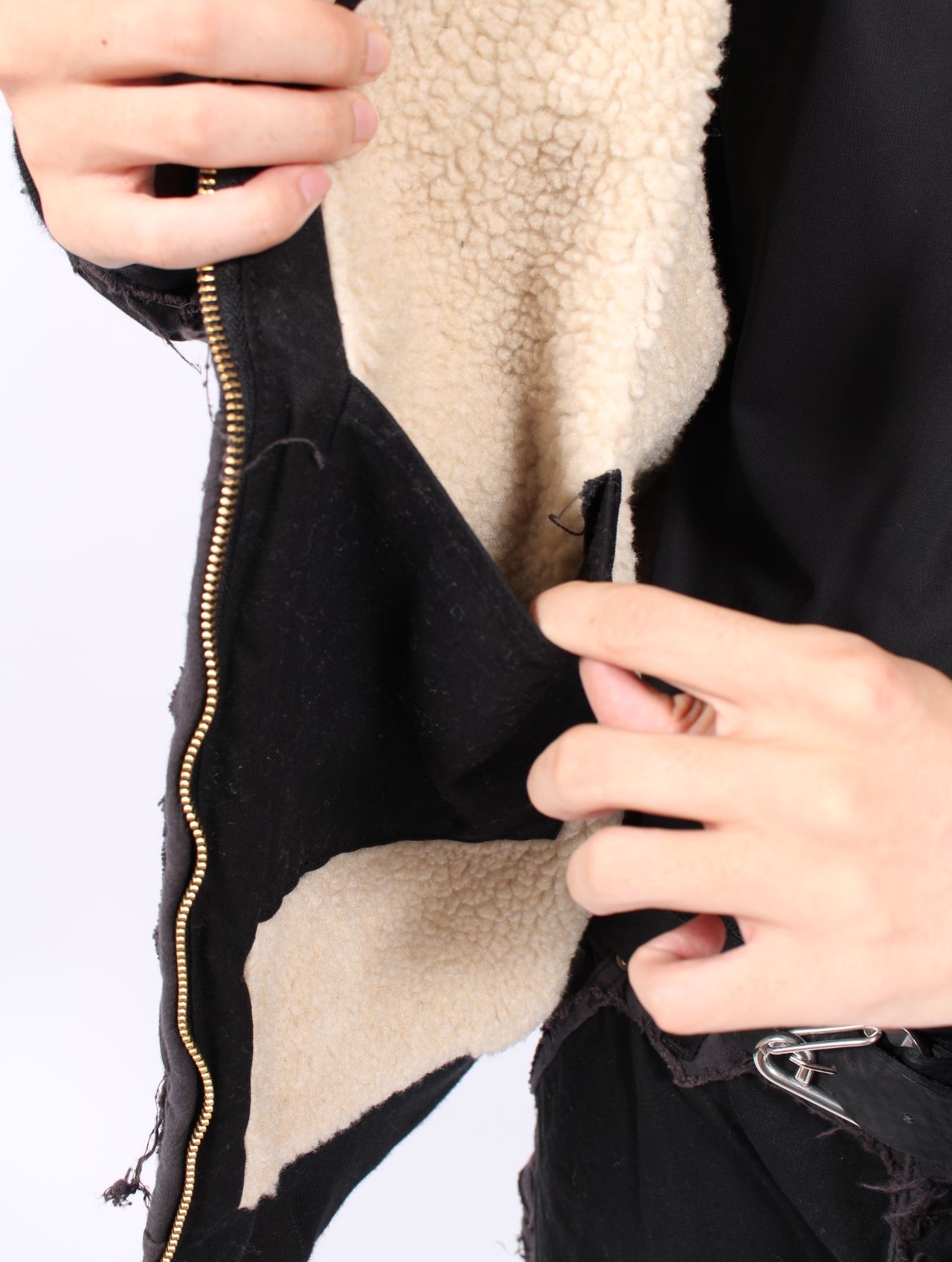 【25AW】ブラックミーンズ コラボレーション デコンストラクテッド ジップ パーカー / BLACKMEANS × KAMIYA DECONSTRUCTED ZIP PARKA / ブラック