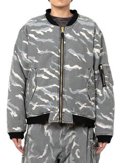 【24AW】フォステックス コラボ カモ ウォッシュ加工 MA-1 / FOSTEX CAMO WASH MA-1 / ホワイト