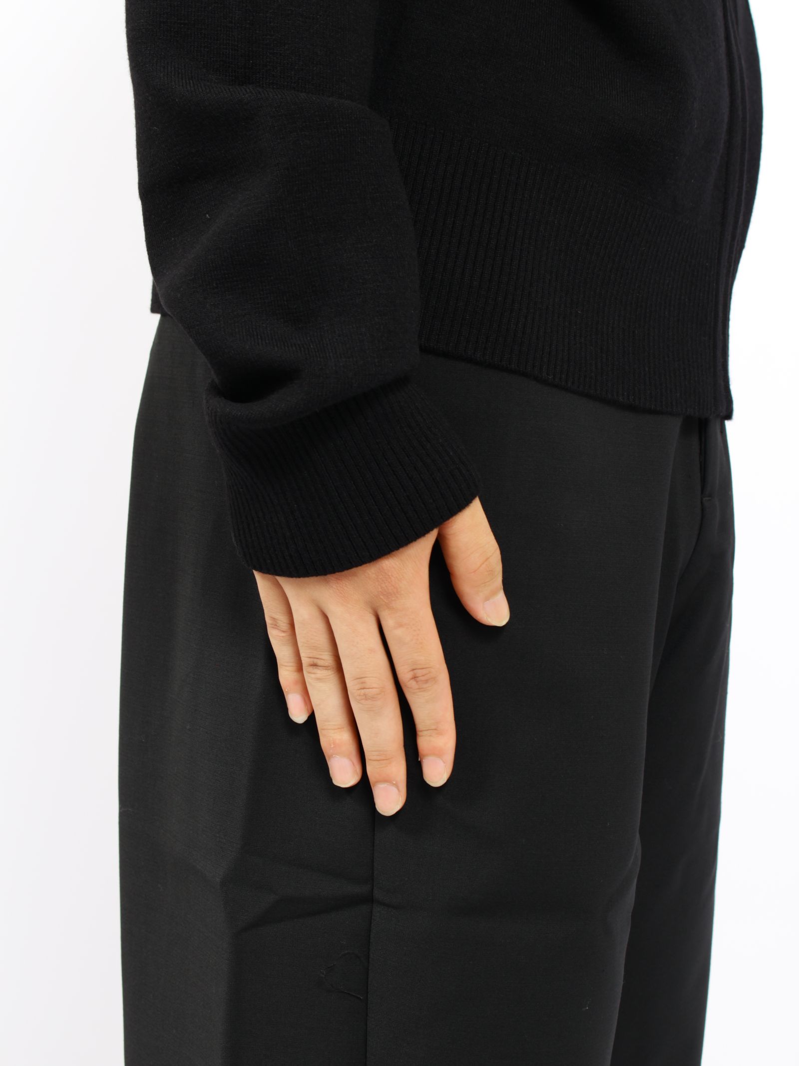 ニット ジップアップ ジャケット / KNIT ZIP UP JACKET / ブラック