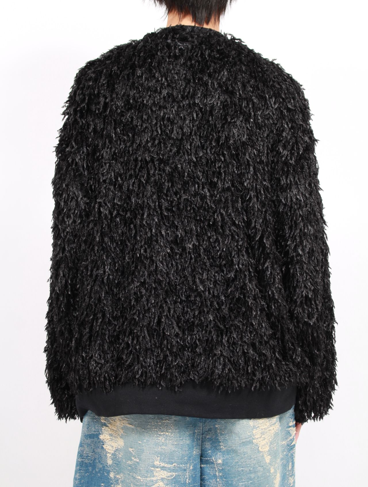 【25SS】フェザー ニット クルーネック セーター / FEATHER KNIT CREWNECK SWEATER / ブラック