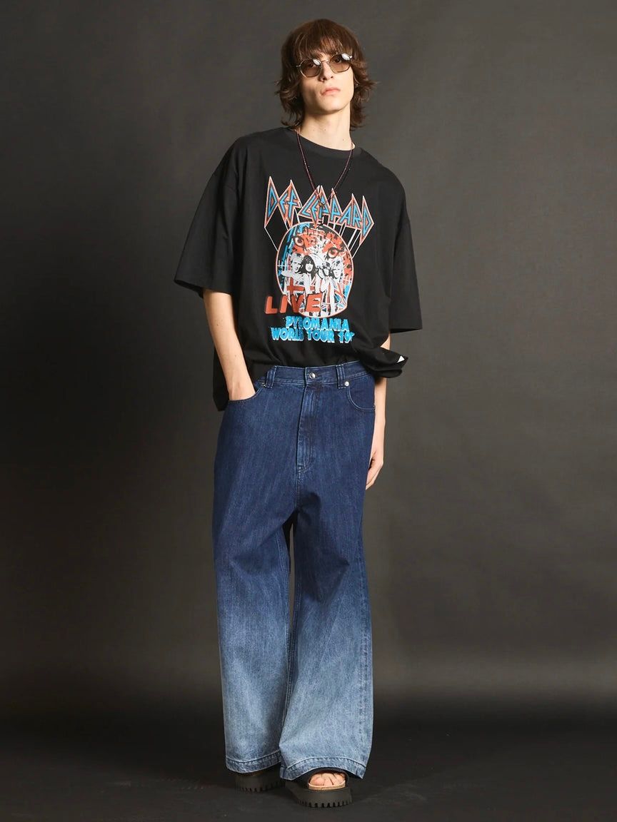 デフ レパード オーバーサイズ Tシャツ / DEF LEPPARD PRIME-OVER CREW NECK T-SHIRT #1 / ブラック