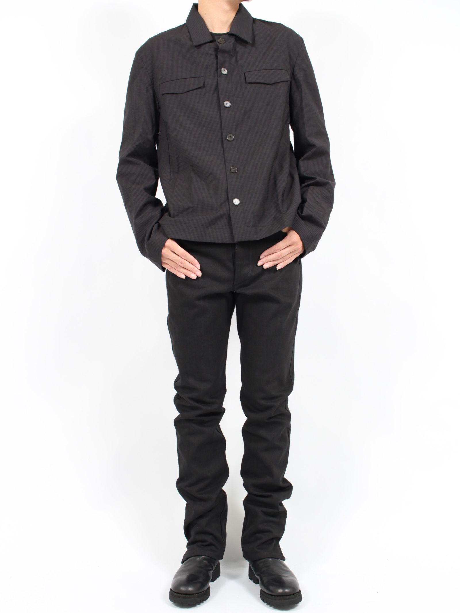 【24AW】2フロント ポケット シャツジャケット / 2 FRONT POCKET SHIRT JACKET / ブラック