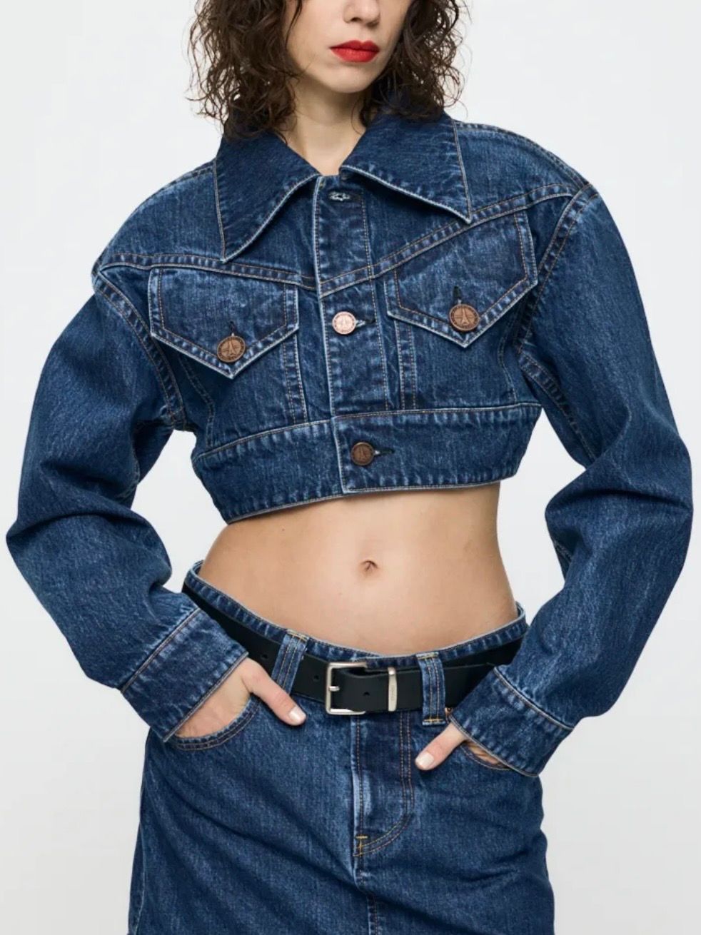 【26SS】クロップド デニム ジャケット / VQ DENIM JACKET / ブルー