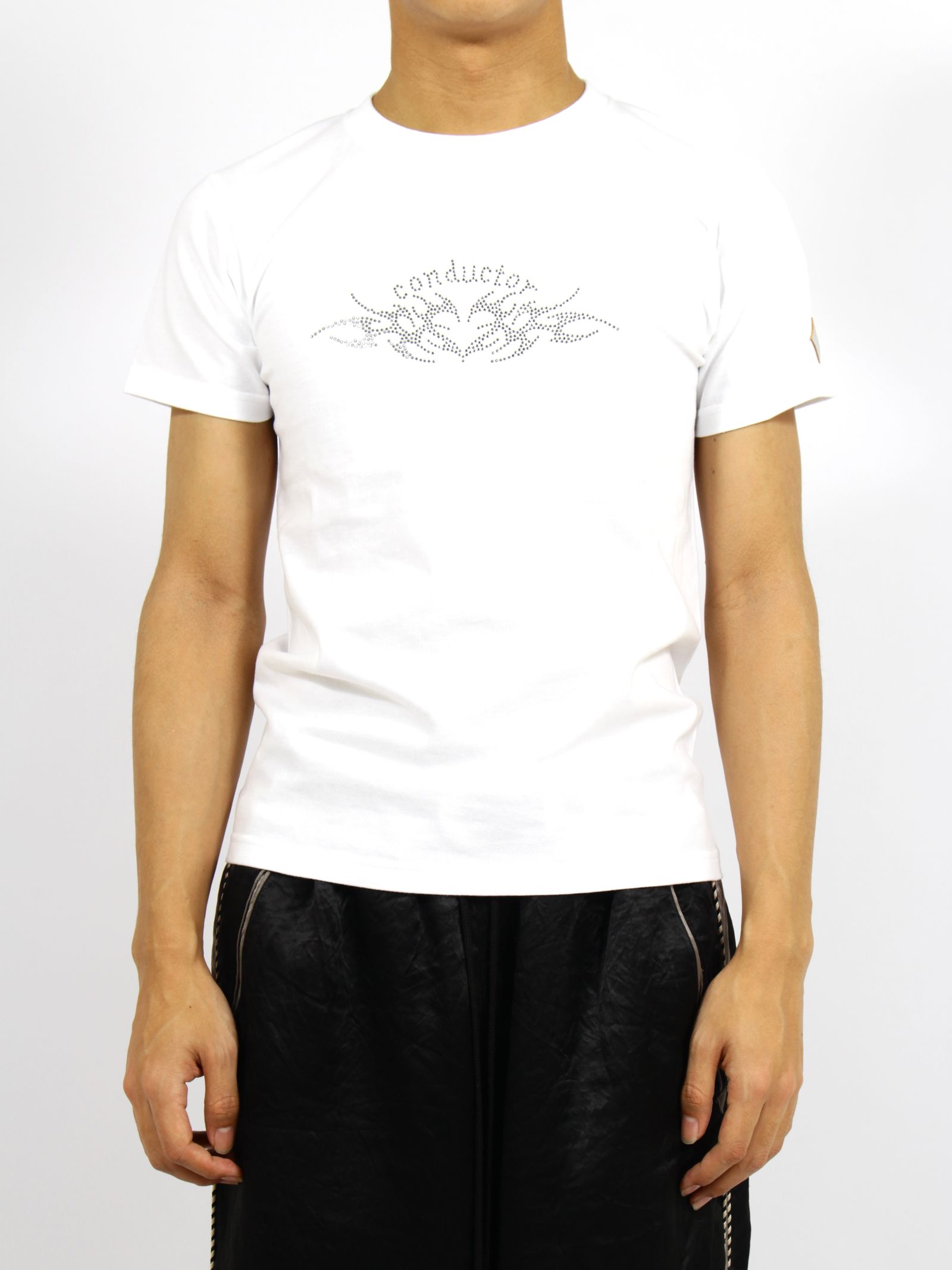 【26SS】ストーン デコレート ハート トライバル ミニ Tシャツ / STONE DECORATED HEART TRIBAL MINI T-SHIRT / ホワイト