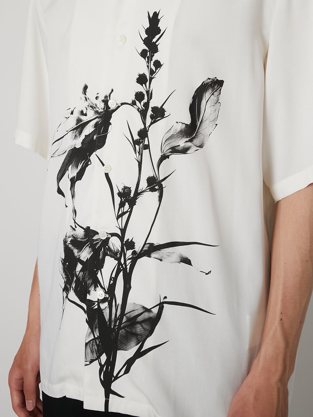 【27SS】オープンカラーシャツ 花柄 半袖 シャツ / OPEN-COLLAR SHIRT / ホワイト