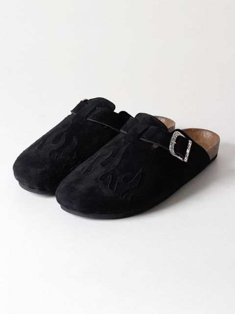 【26SS】フレイム パターン サボ サンダル / FLAME PATTERN SABO SANDALS / ブラック