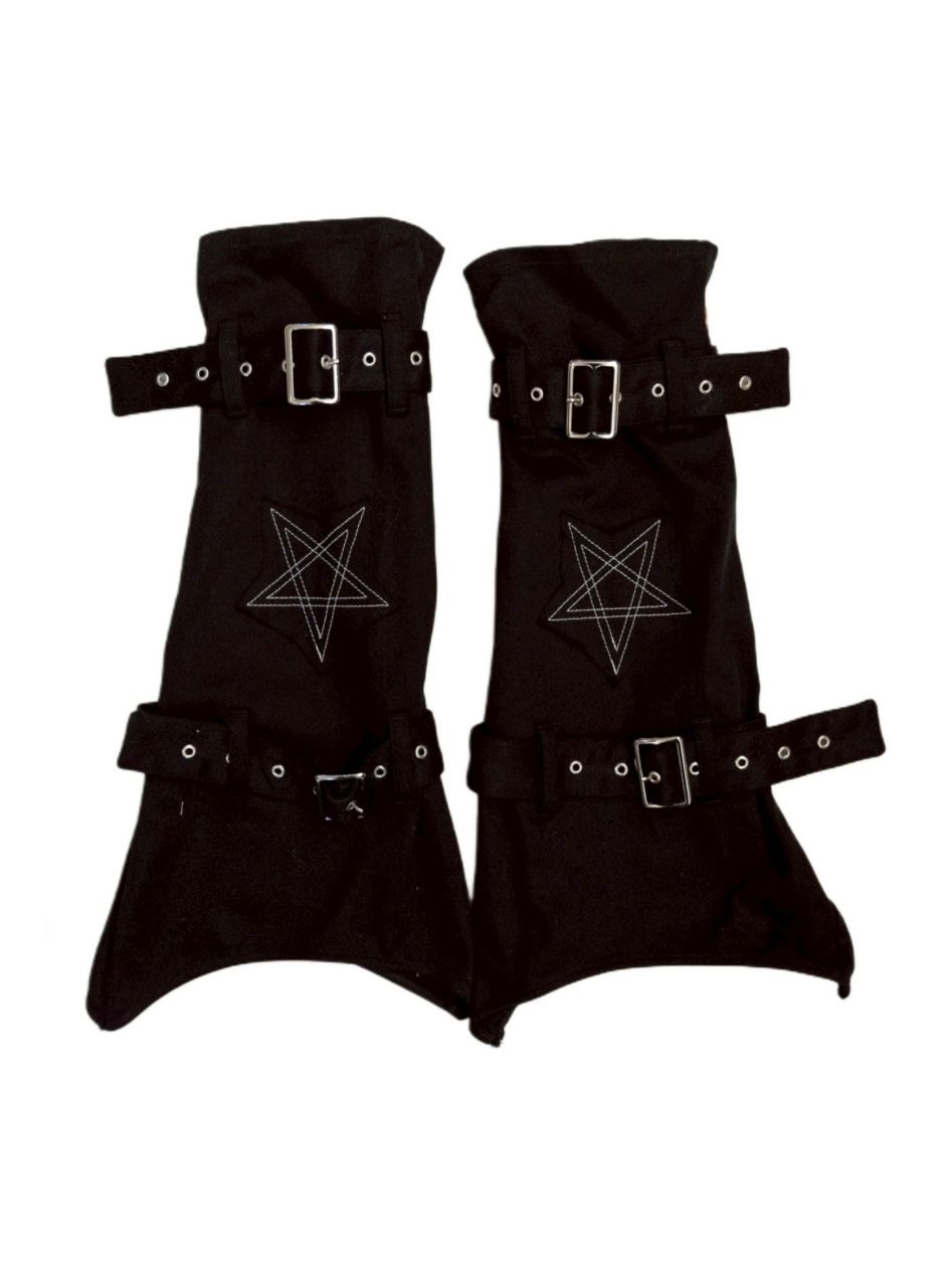 【26SS】コットン ベルテッド レッグウォーマー "ペンタグラム" / COTTON BELTED LEG WARMER 'PENTAGRAM / ブラック