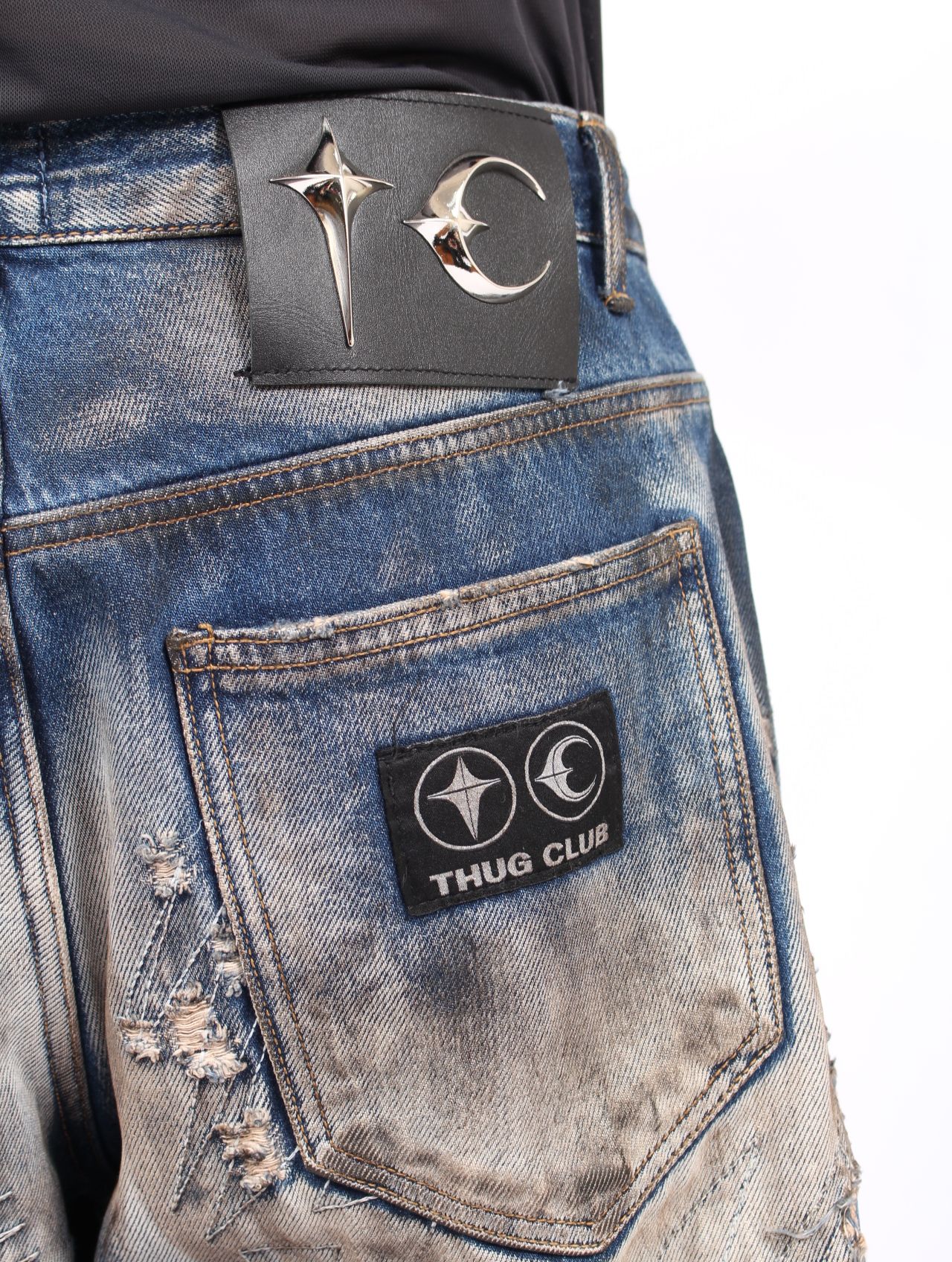 【25AW】ハードウォッシュド ダメージ デニム パンツ / HARD-WASHED DAMAGED DENIM PANTS / ブルー