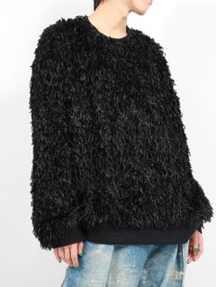 【25SS】フェザー ニット クルーネック セーター / FEATHER KNIT CREWNECK SWEATER / ブラック
