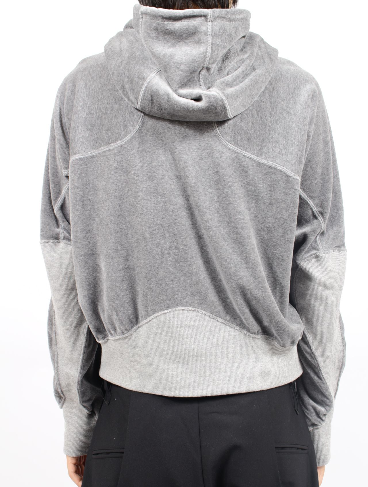 【25AW】 ベロア ジップアップ フーディー パーカー / VELOUR ZIP UP HOODIE / HEATHER GREY(ヘザーグレー)