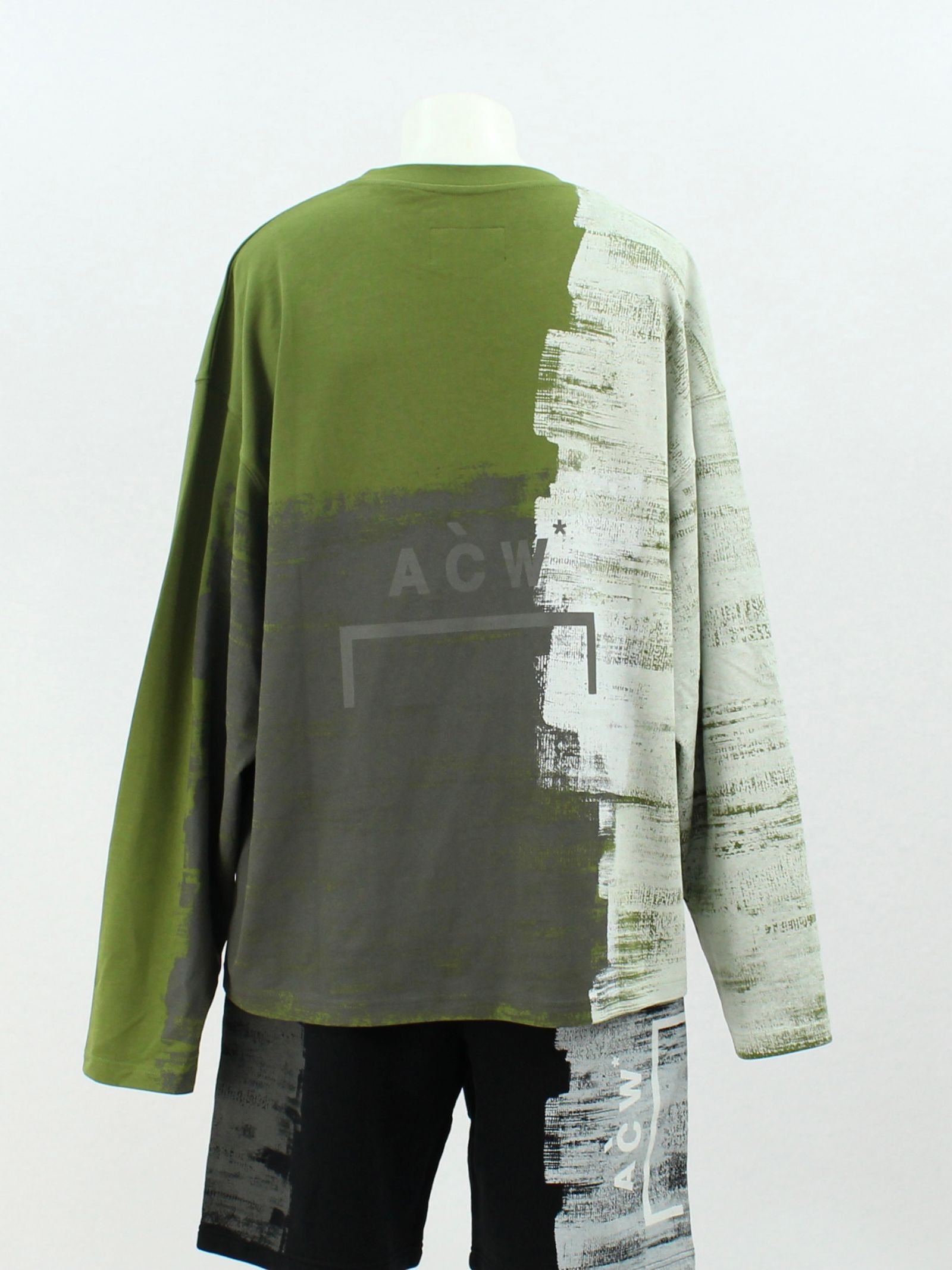 ペイント ロゴ 長袖Tシャツ / MOD LUX PAINTED LS T-SHIRTS / ミリタリーグリーン × ホワイト