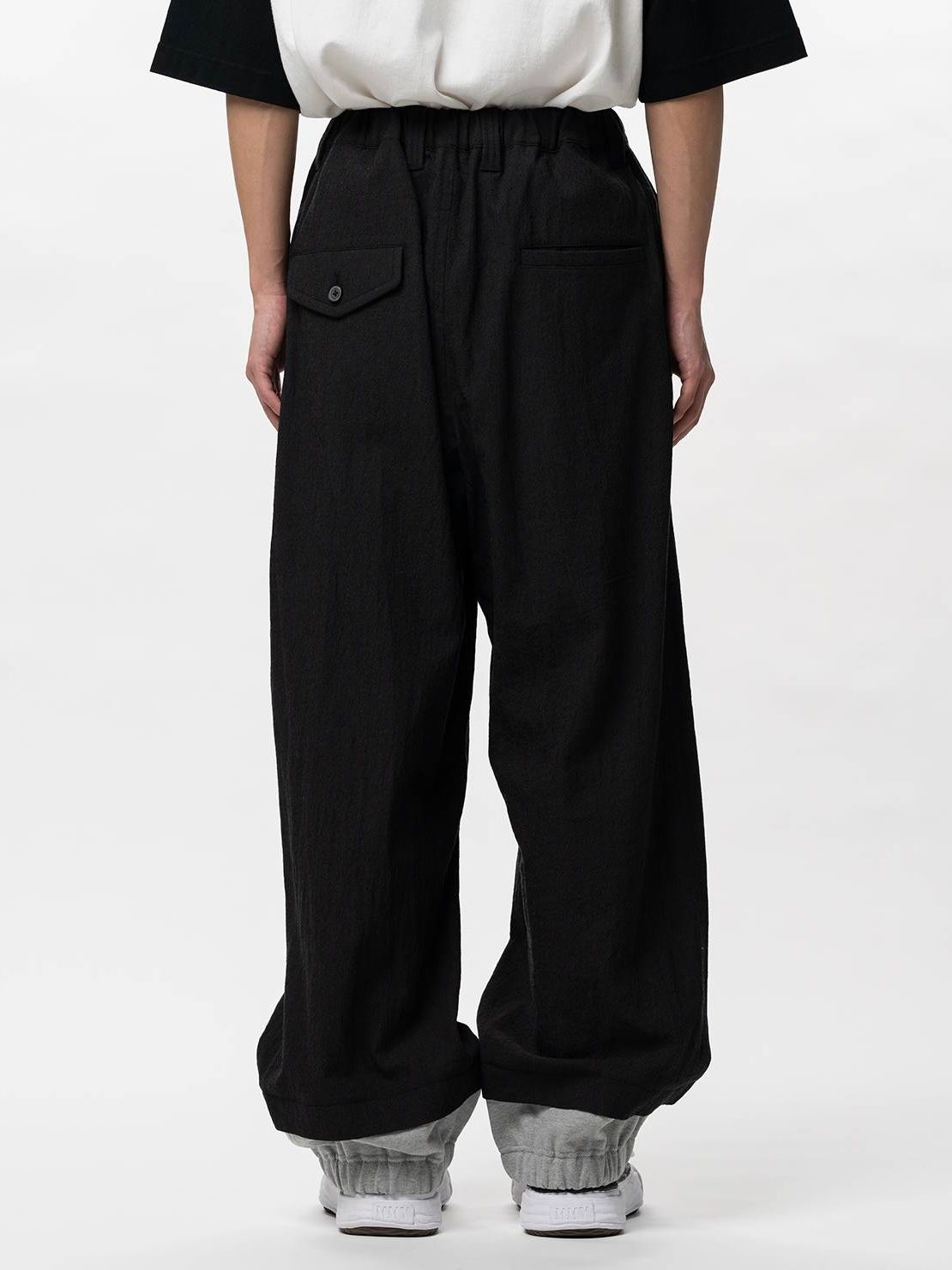 【26SS】ボトム レイヤード パンツ / BOTTOM LAYERD PT / ブラック