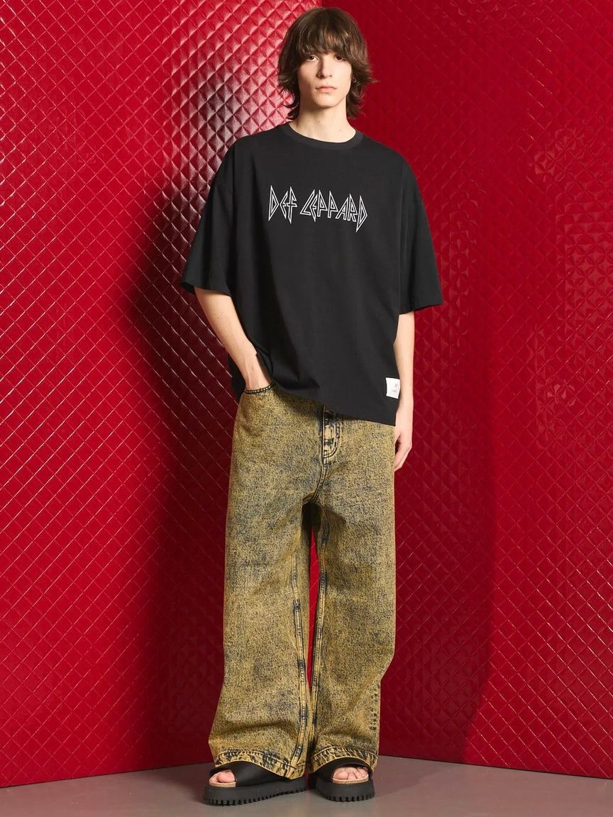 デフ レパード オーバーサイズ Tシャツ / DEF LEPPARD PRIME-OVER CREW NECK T-SHIRT #3 / ブラック