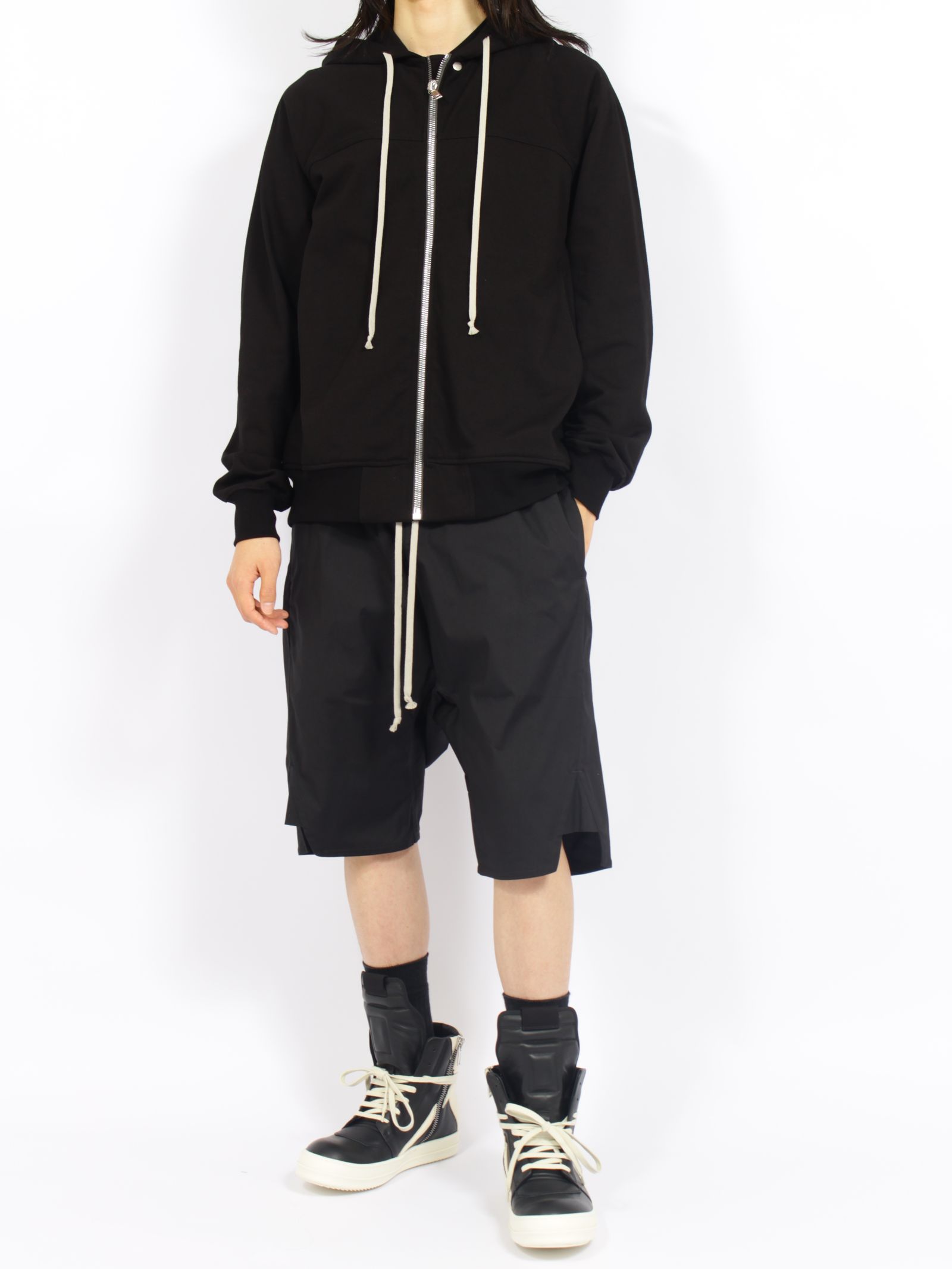 【26AW】バスケット スインガー バックジップ ドローストリング サルエル ショートパンツ / BASKET SWINGERS / ブラック