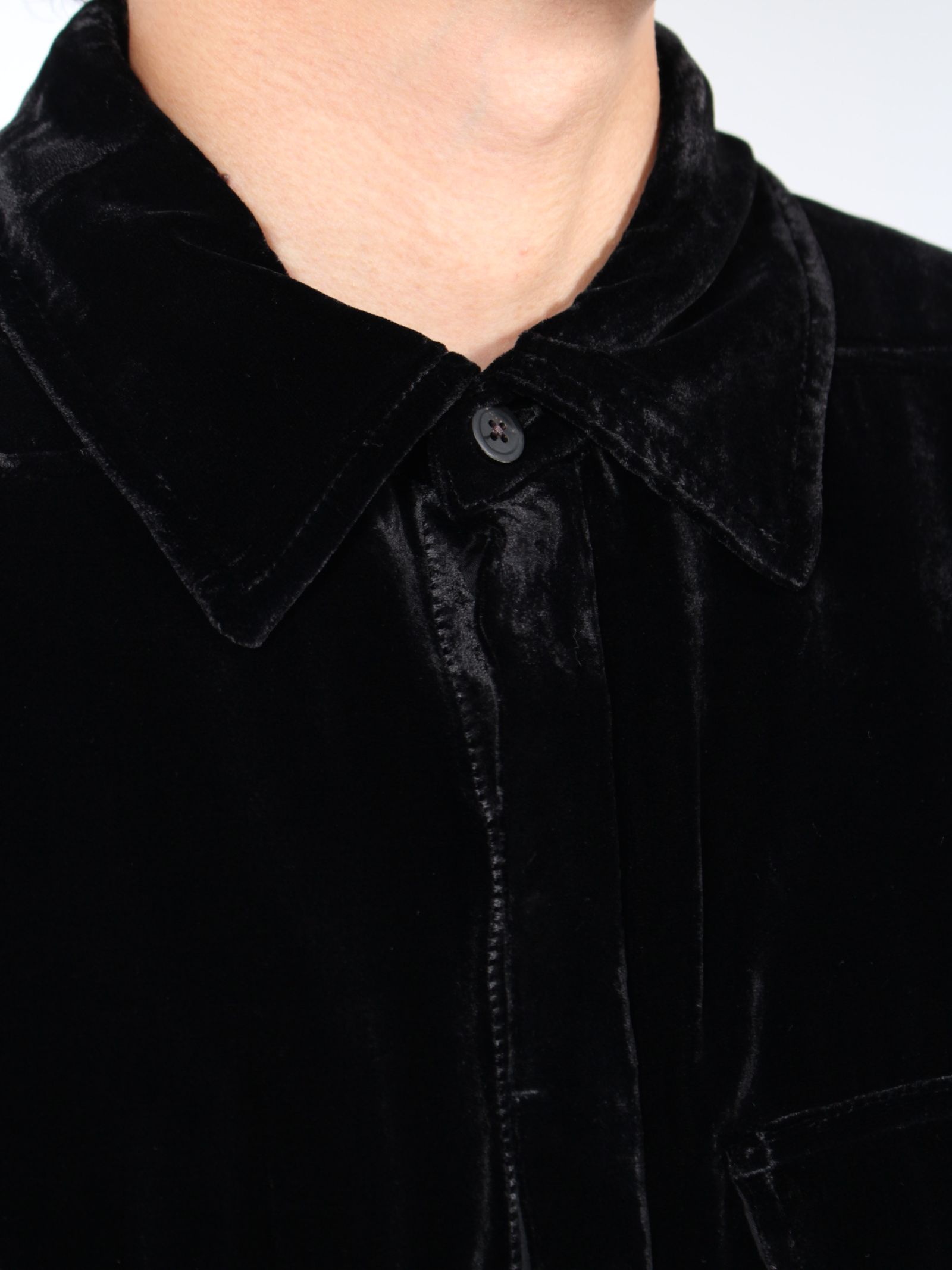 RICK OWENS - 【24AW】ベロア ワーク シャツ / WORK SHIRT / ブラック | STORY