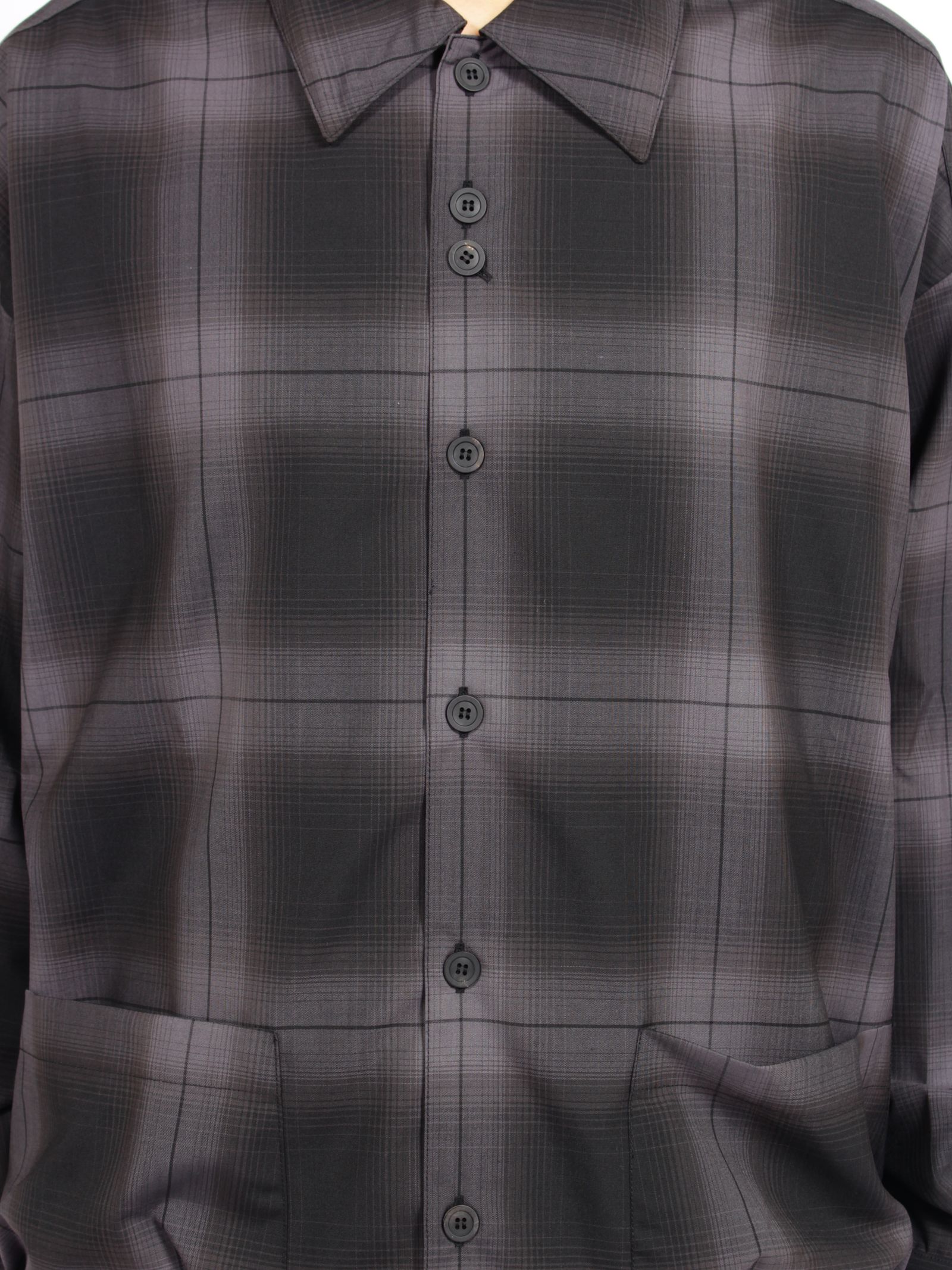 【26AW】ルーミー シャツ 長袖 チャック柄 シャツ / ROOMY SHIRT / ブラック