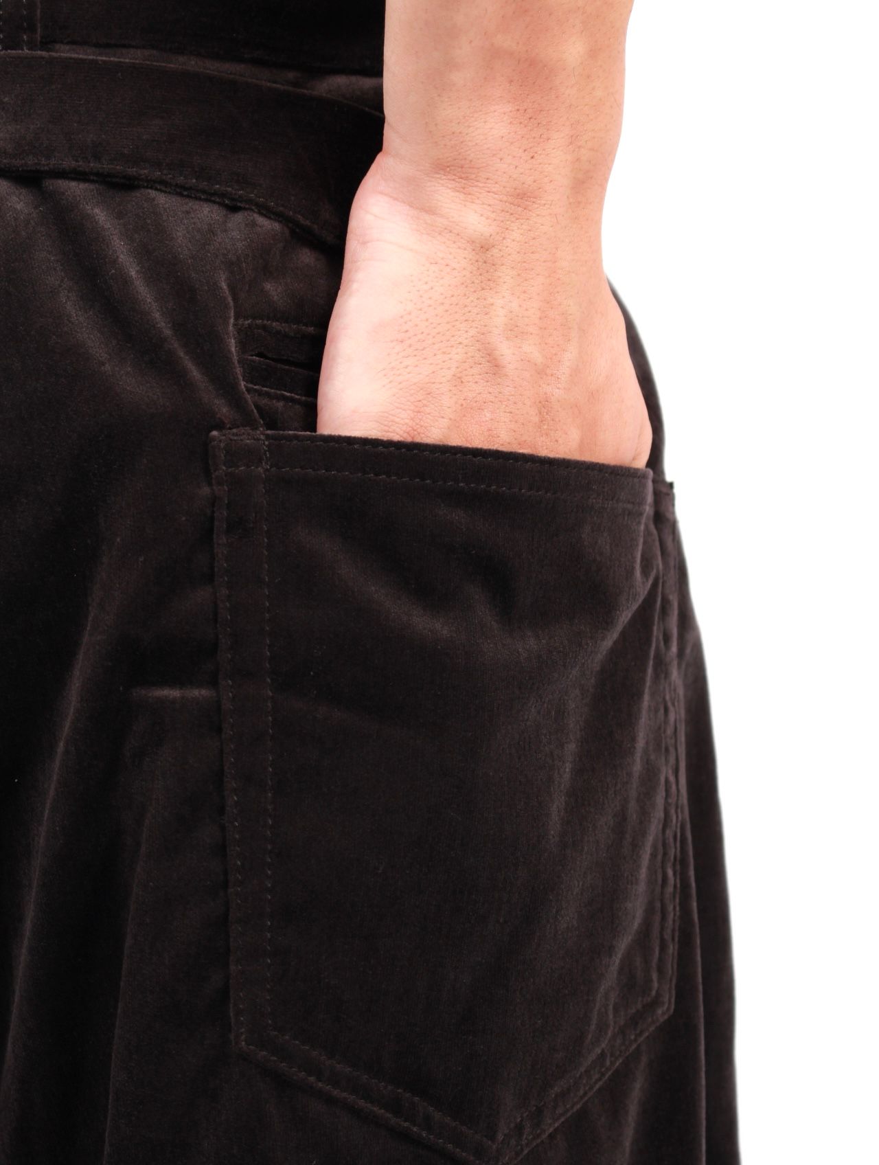 【25AW】"D"バックル スーパー ワイド ベロア パンツ / "D" BUCKLE SUPER WIDE VELOR PANTS / ブラック