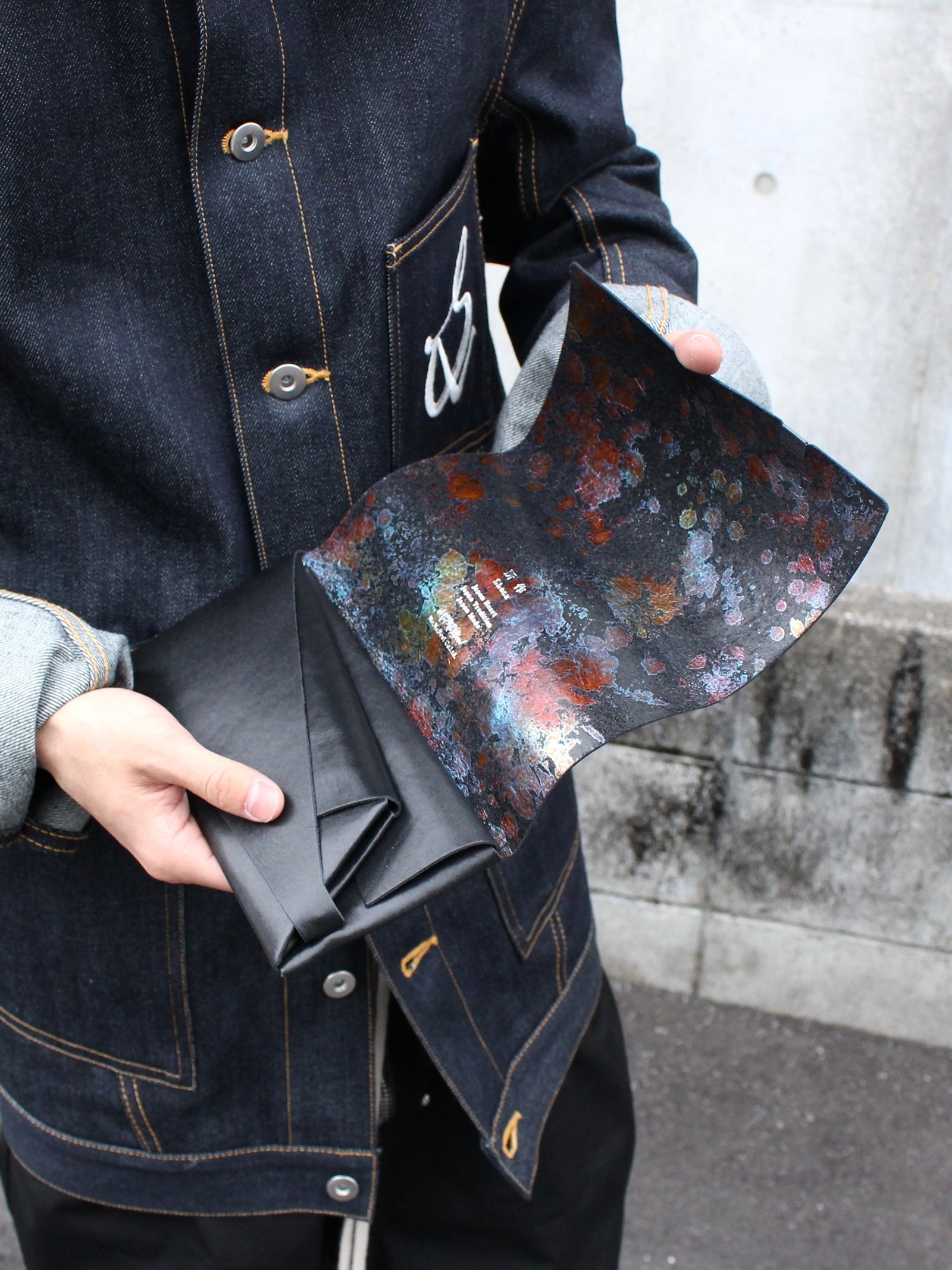 オーロラ ロングウォレット / LONG WALLET / ブラック × マルチ
