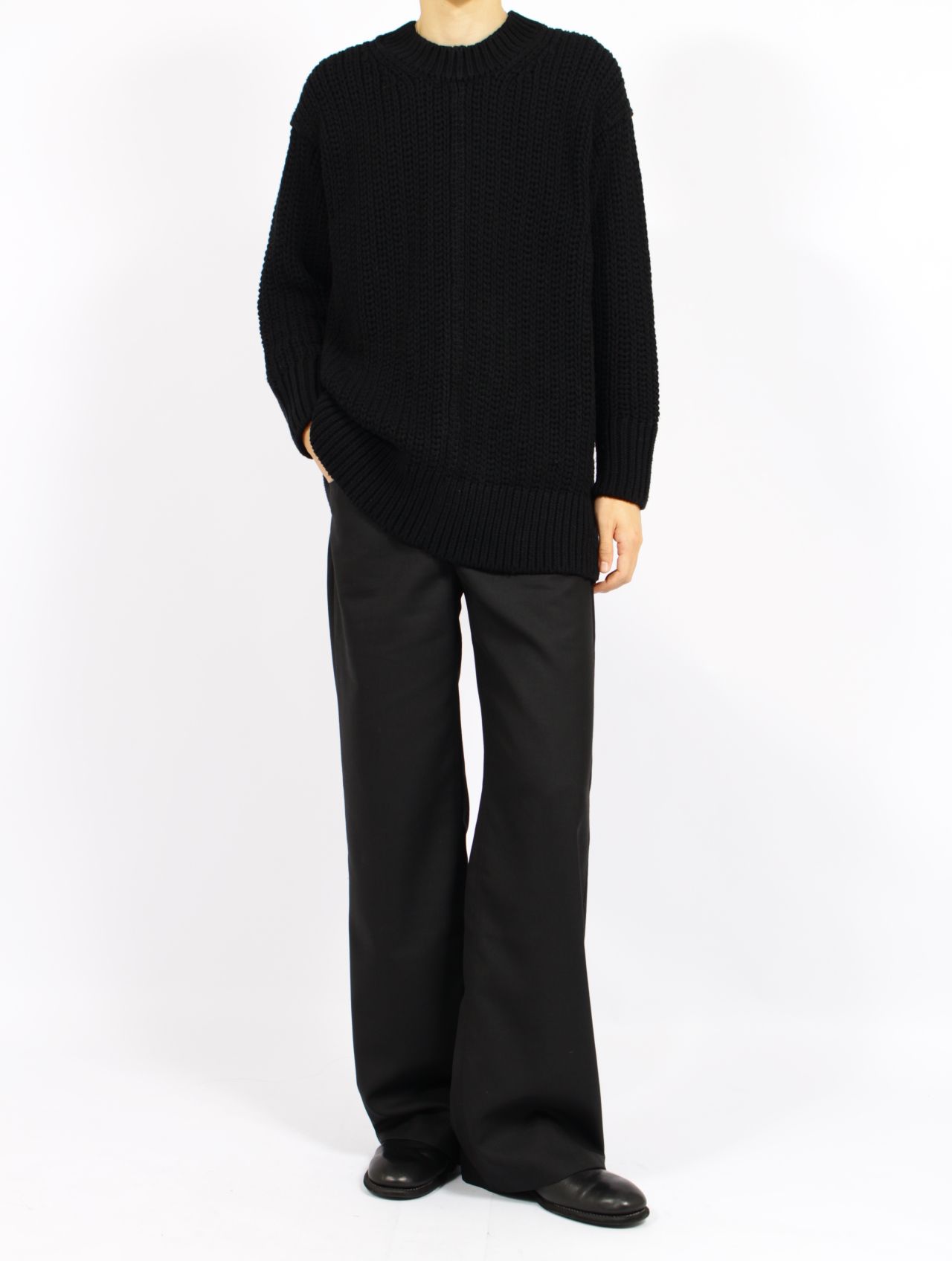 【25AW】シルク ウール ハイゲージ ニット / SILK WOOL KNIT / ブラック