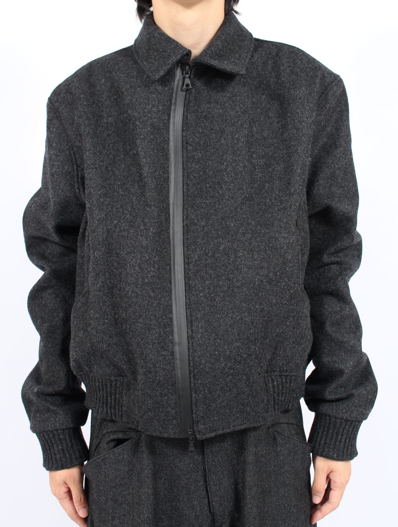 【25AW】メルトン ボンバー ジャケット / Melton Bomber Jacket / ブラック