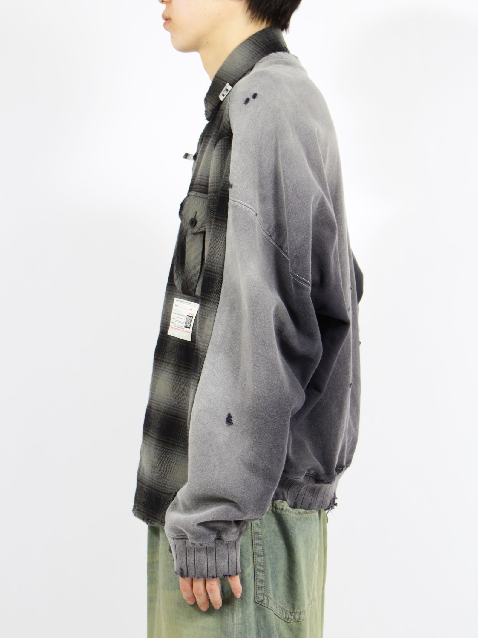 【26SS】コンバイン スウェット シャツ / COMBINED SH SWT / ブラック×グレー