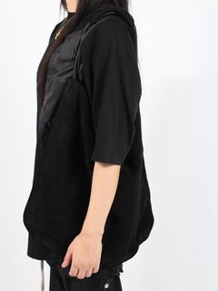 【RF01】馬革 ソフトホース リバース レザー ショッピング ショルダー トート バッグ / SOFT HORSE REVERSE SHOPPER BAG / ブラック