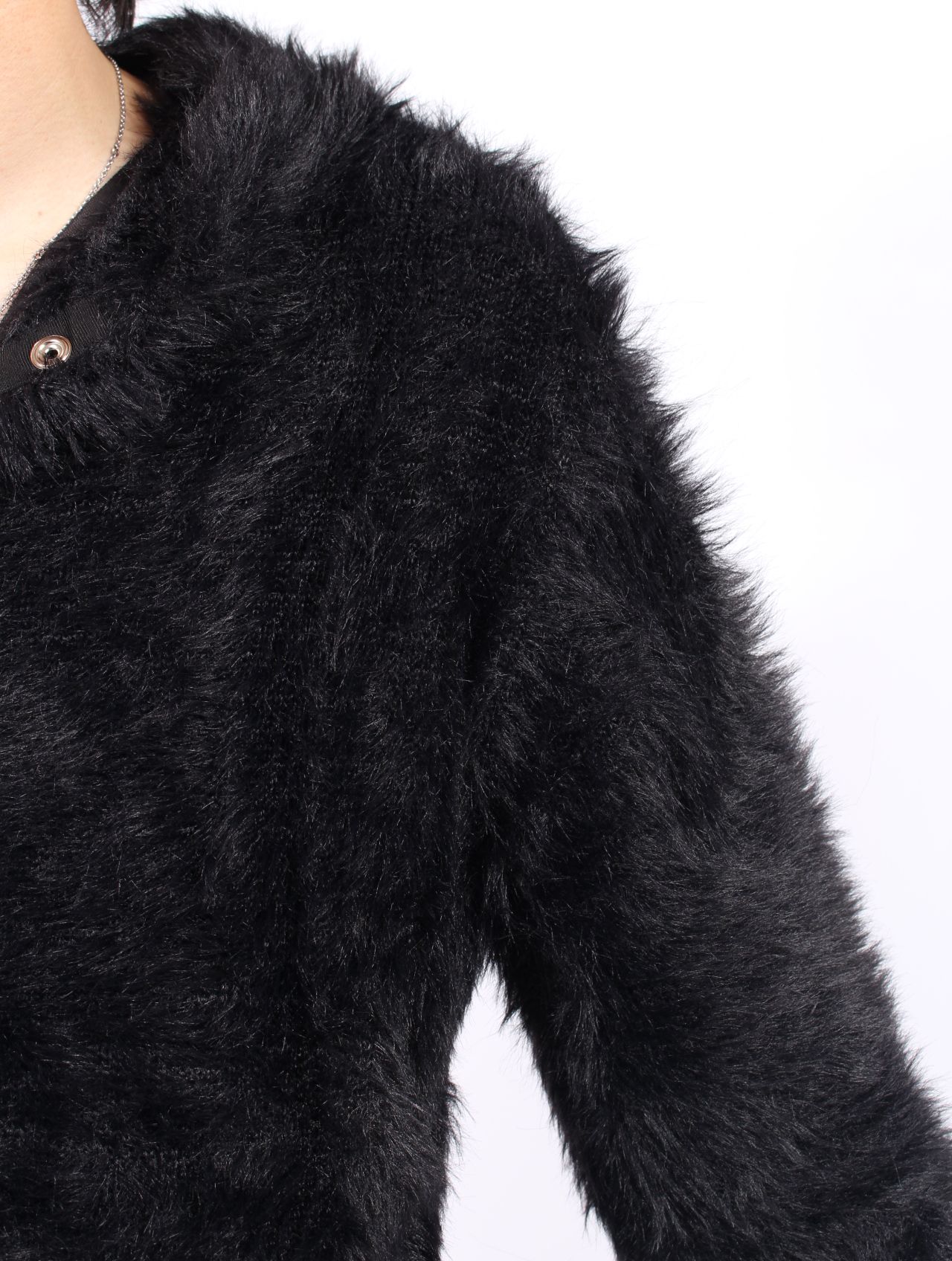 【25AW】キメラ ファー フーディー パーカー / CHIMERA FUR HOODED ZIP-UP / ブラック